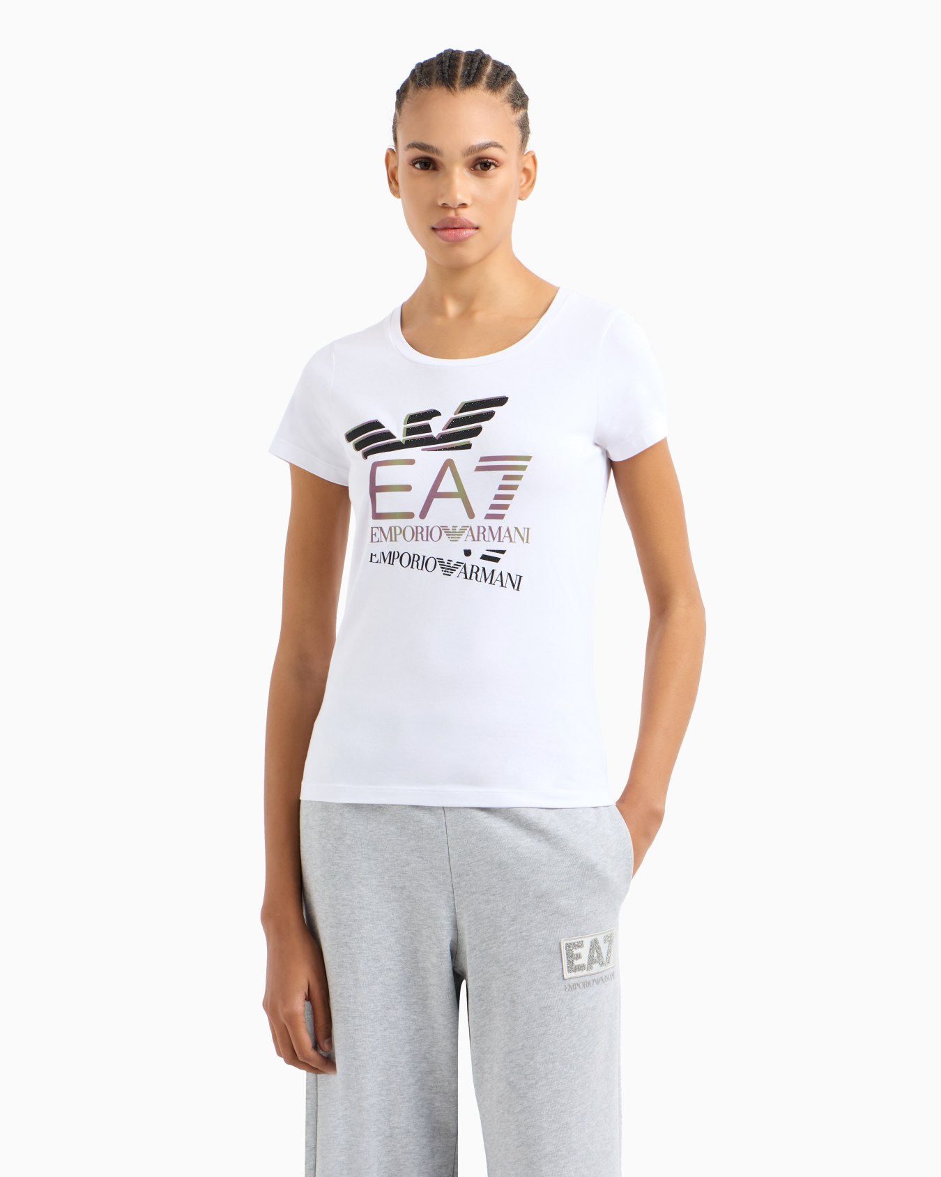 Logo Series stretch-cotton crew-neck T-shirt with logo Slide 3