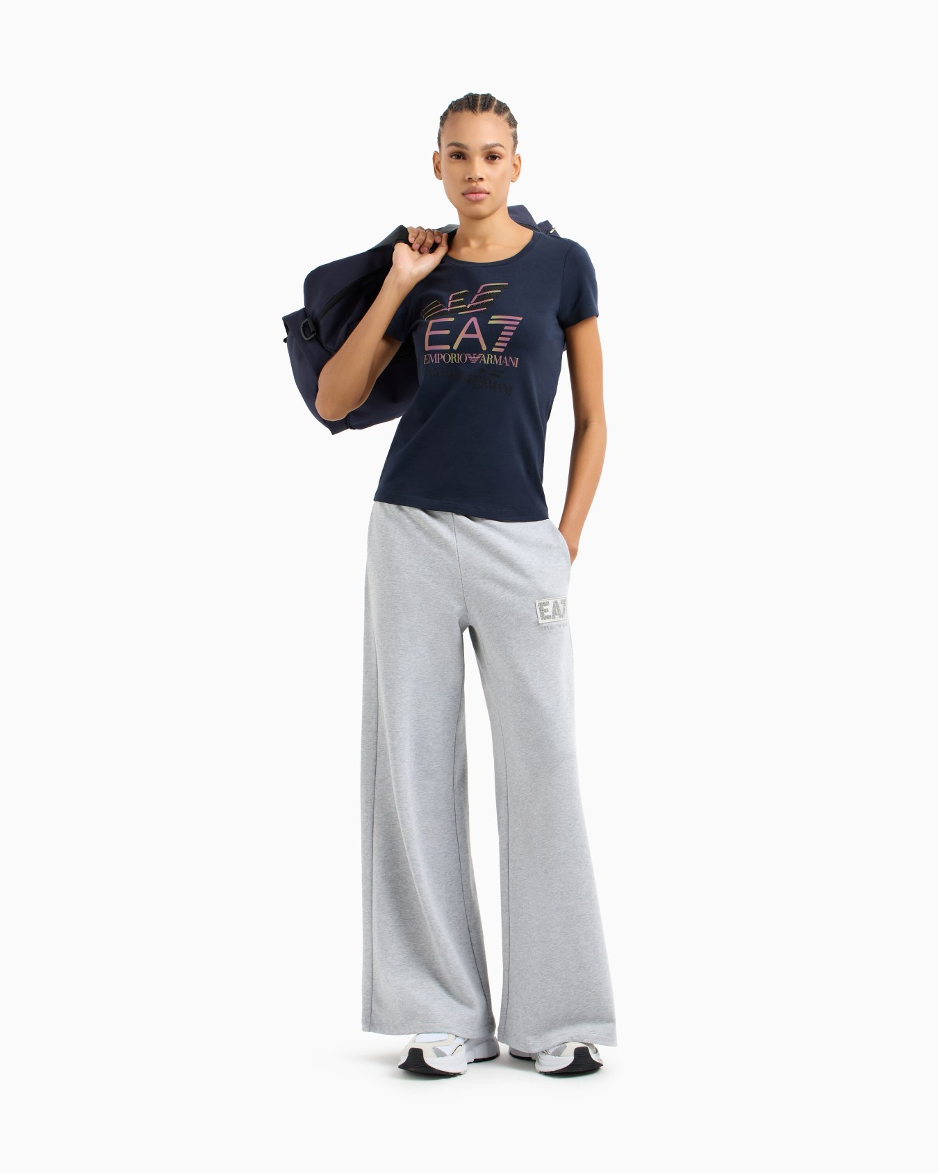 Logo Series stretch-cotton crew-neck T-shirt with logo Slide 1