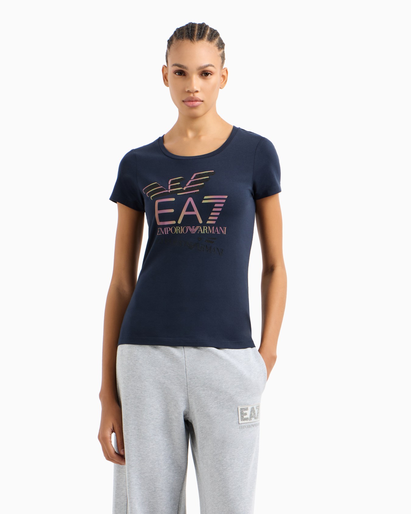 Logo Series stretch-cotton crew-neck T-shirt with logo Slide 3
