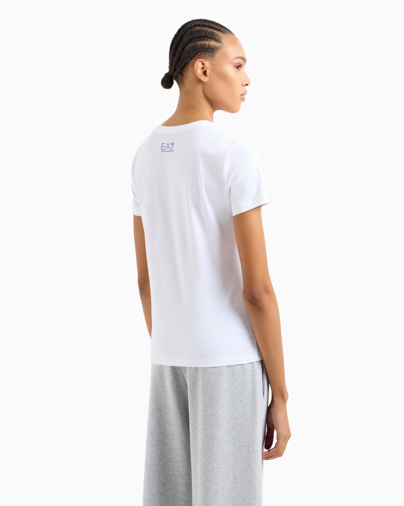 Logo Series stretch-cotton crew-neck T-shirt with sequin logo Slide 2