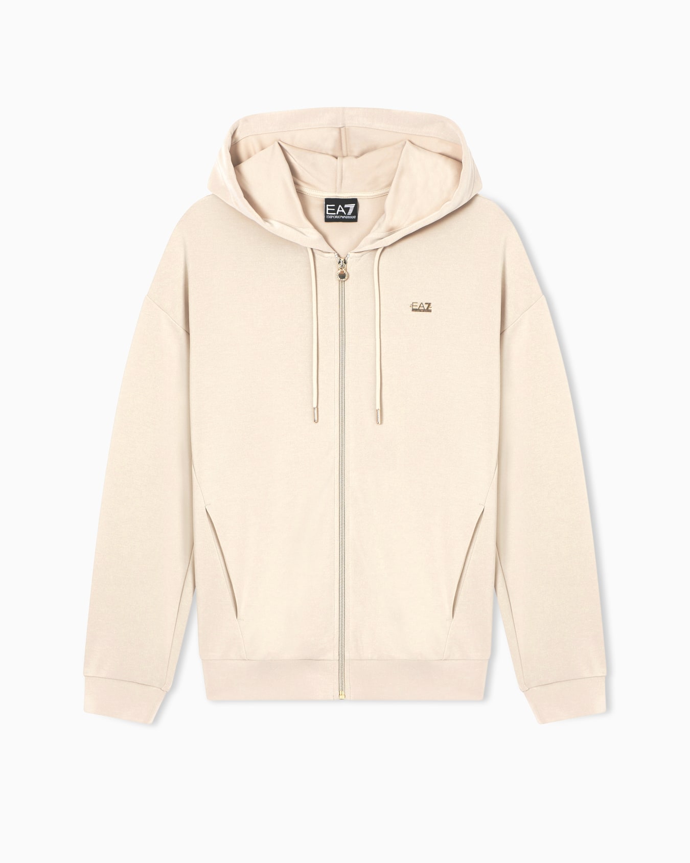 Felpa con cappuccio Core Lady in interlock di misto modal stretch Slide 0