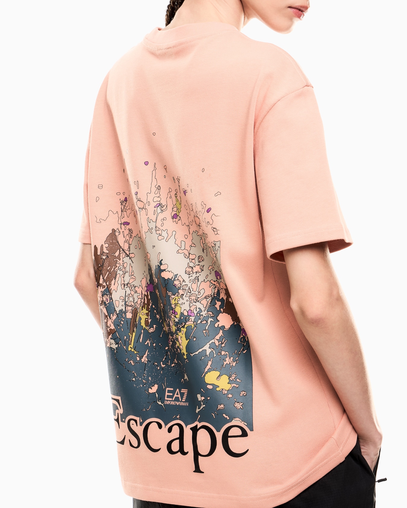 Pure cotton-jersey crew-neck T-shirt with an oversized print Slide 4