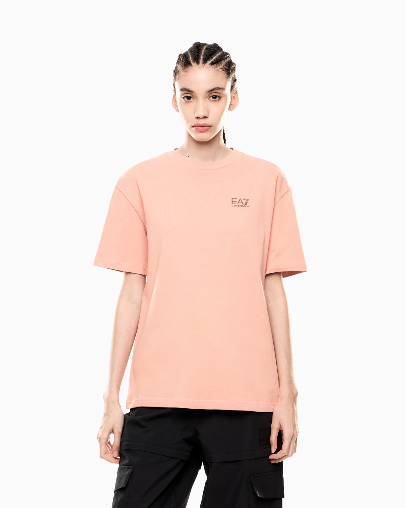 Pure cotton-jersey crew-neck T-shirt with an oversized print Slide 3