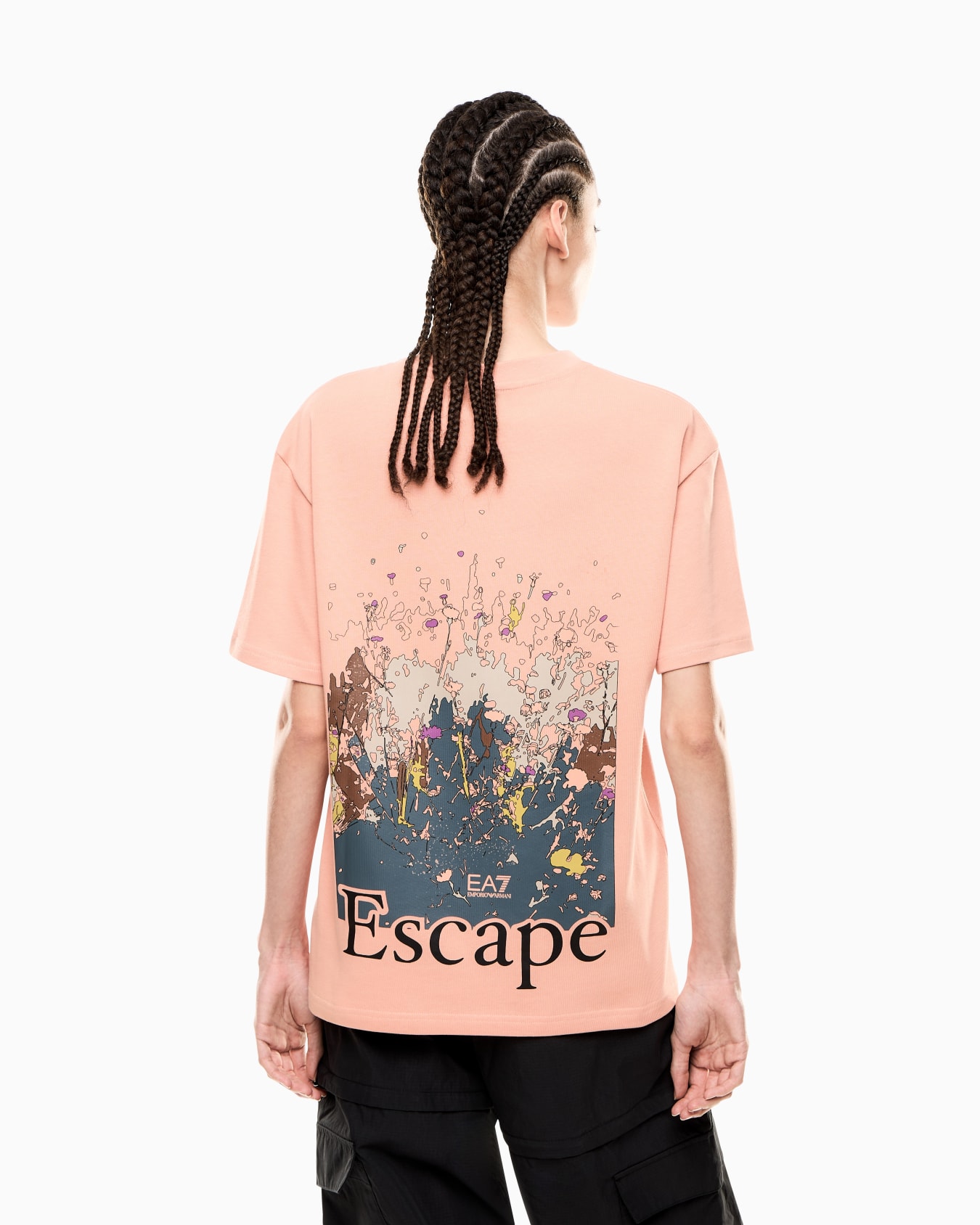 Pure cotton-jersey crew-neck T-shirt with an oversized print Slide 2