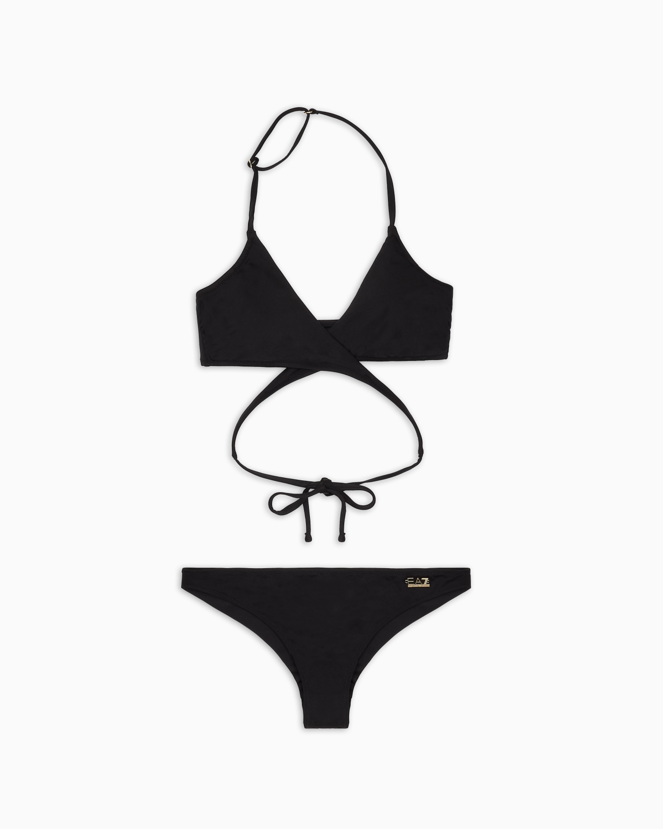 Bikini asymétrique en tissu technique Diapositive 0
