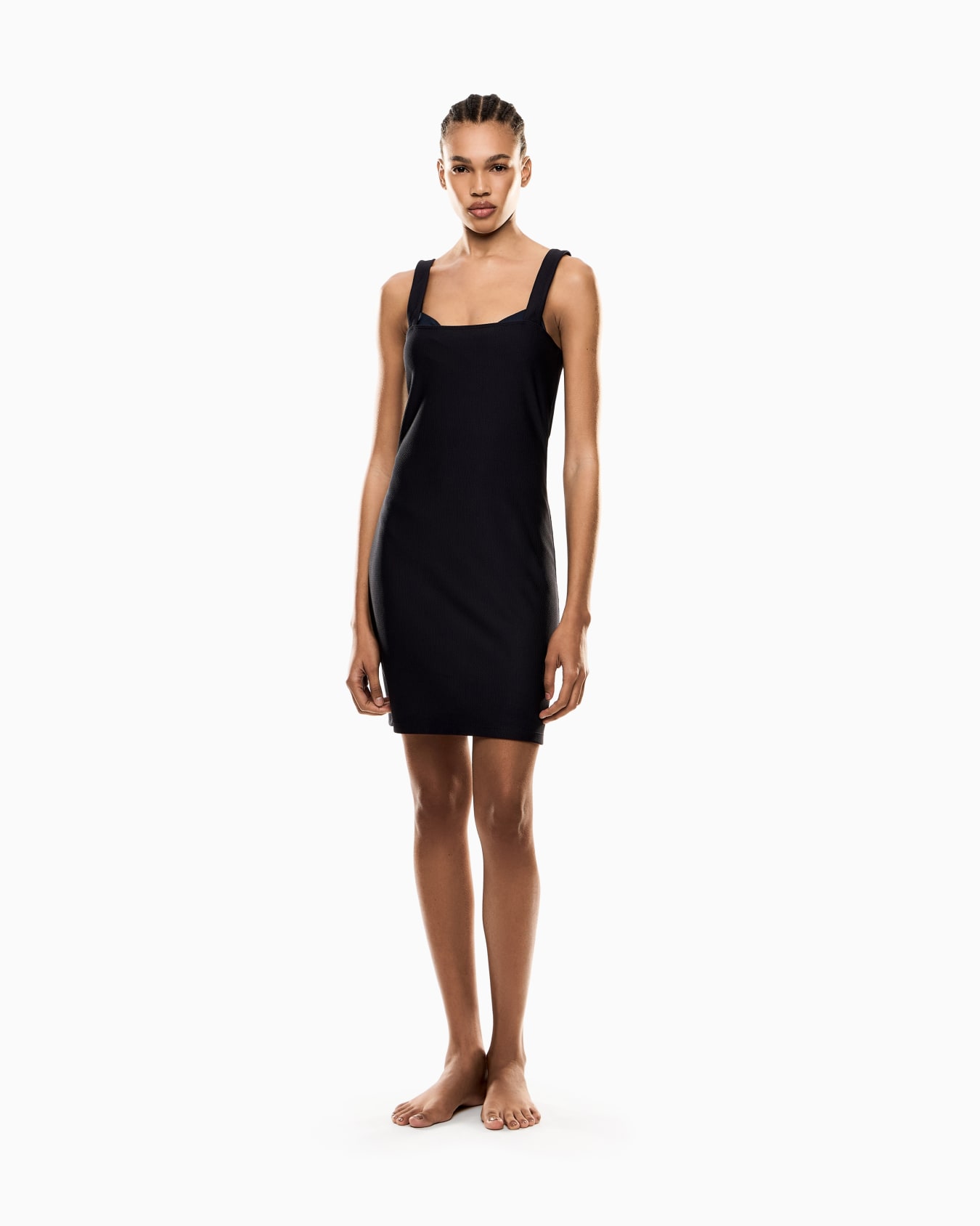 Stretch technical fabric short dress Slide 1
