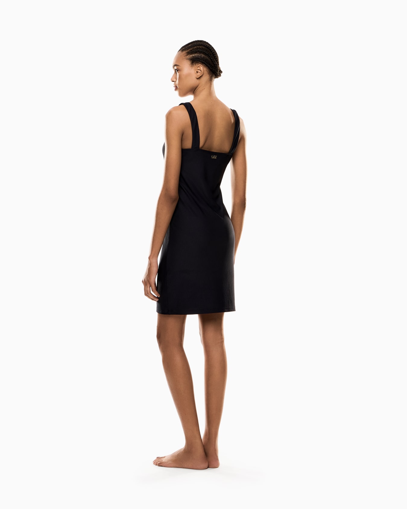 Stretch technical fabric short dress Slide 2