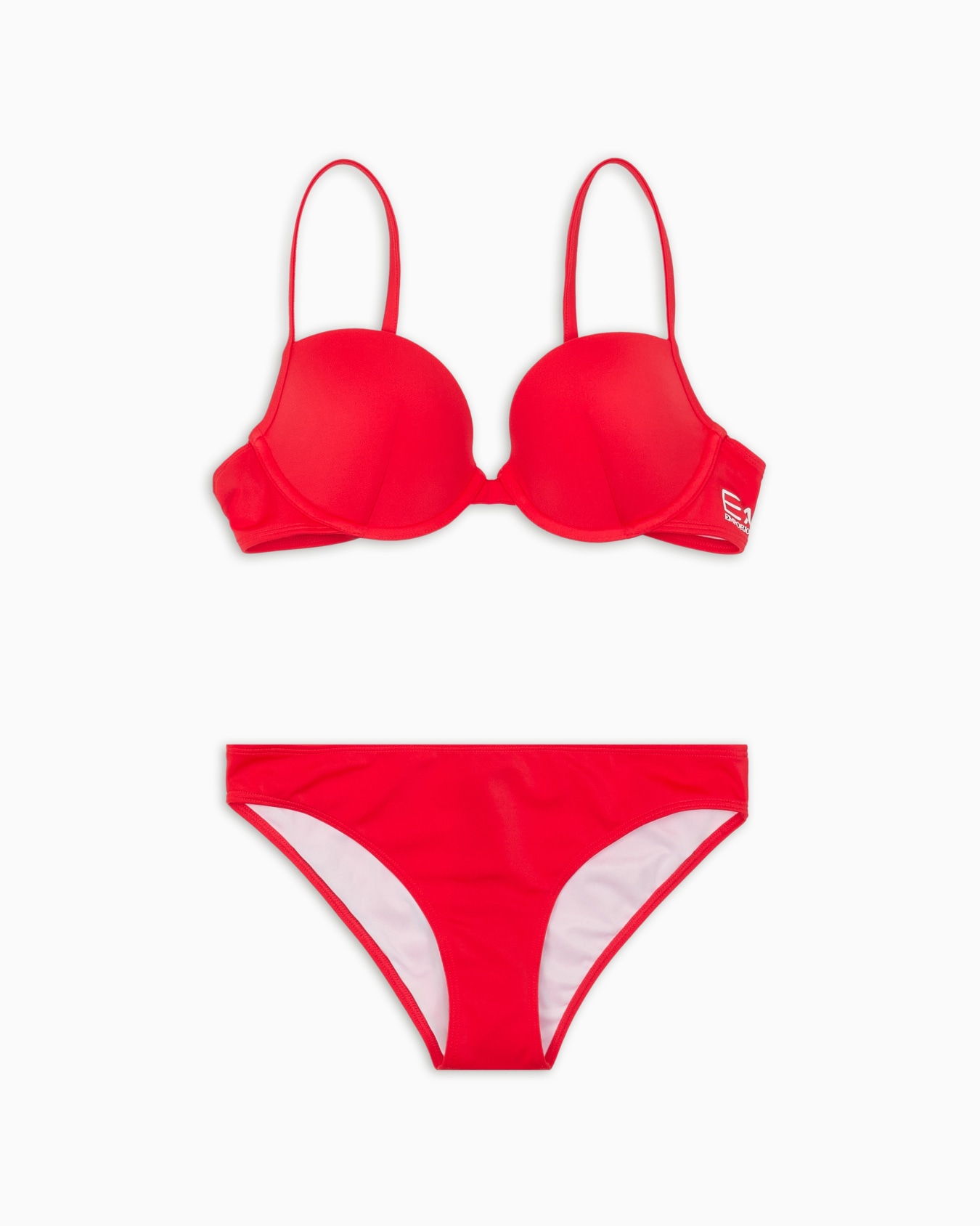 Push-up bralette bikini with logo Slide 0