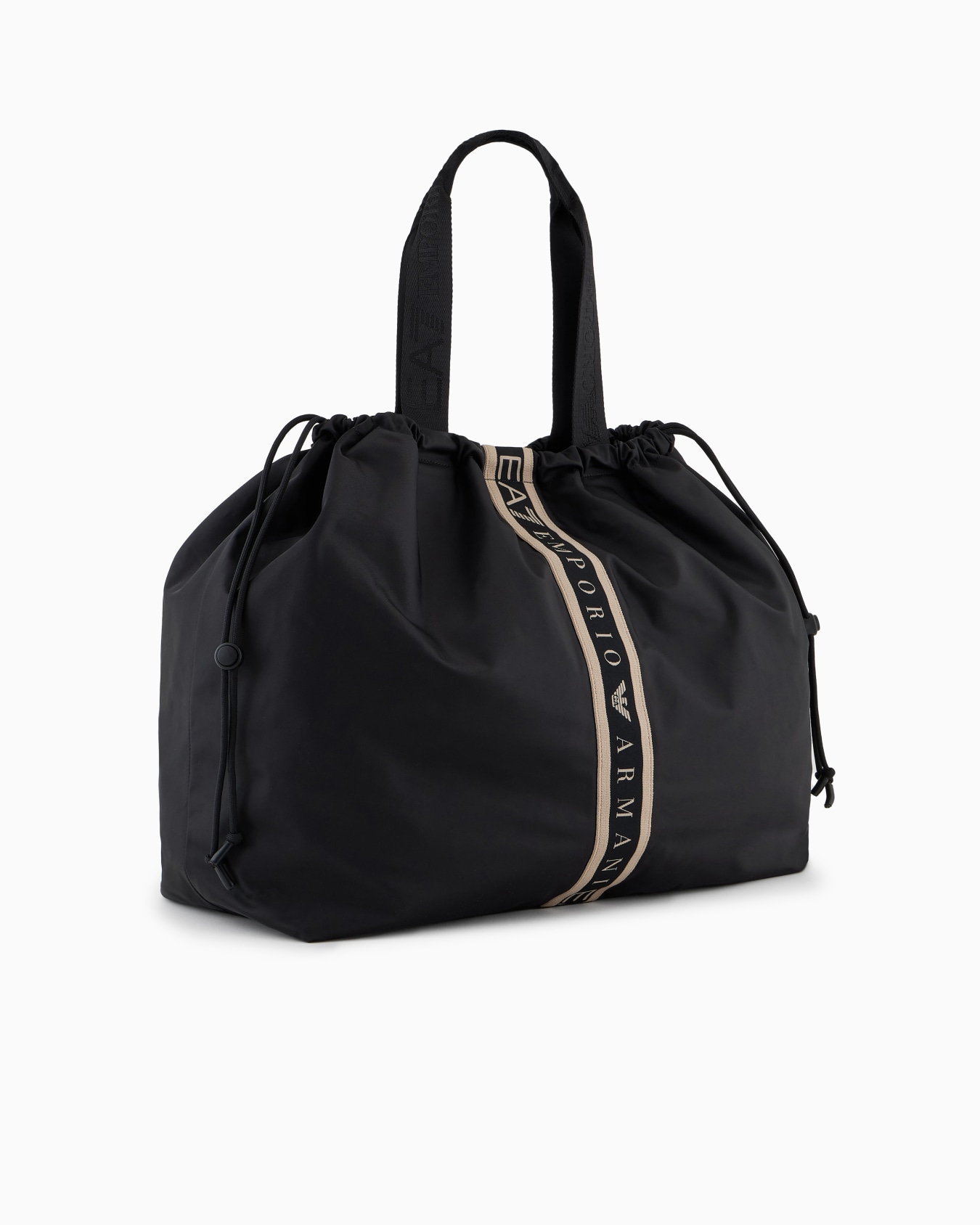 Borsa shopper con logo tape in tessuto tecnico  Slide 1