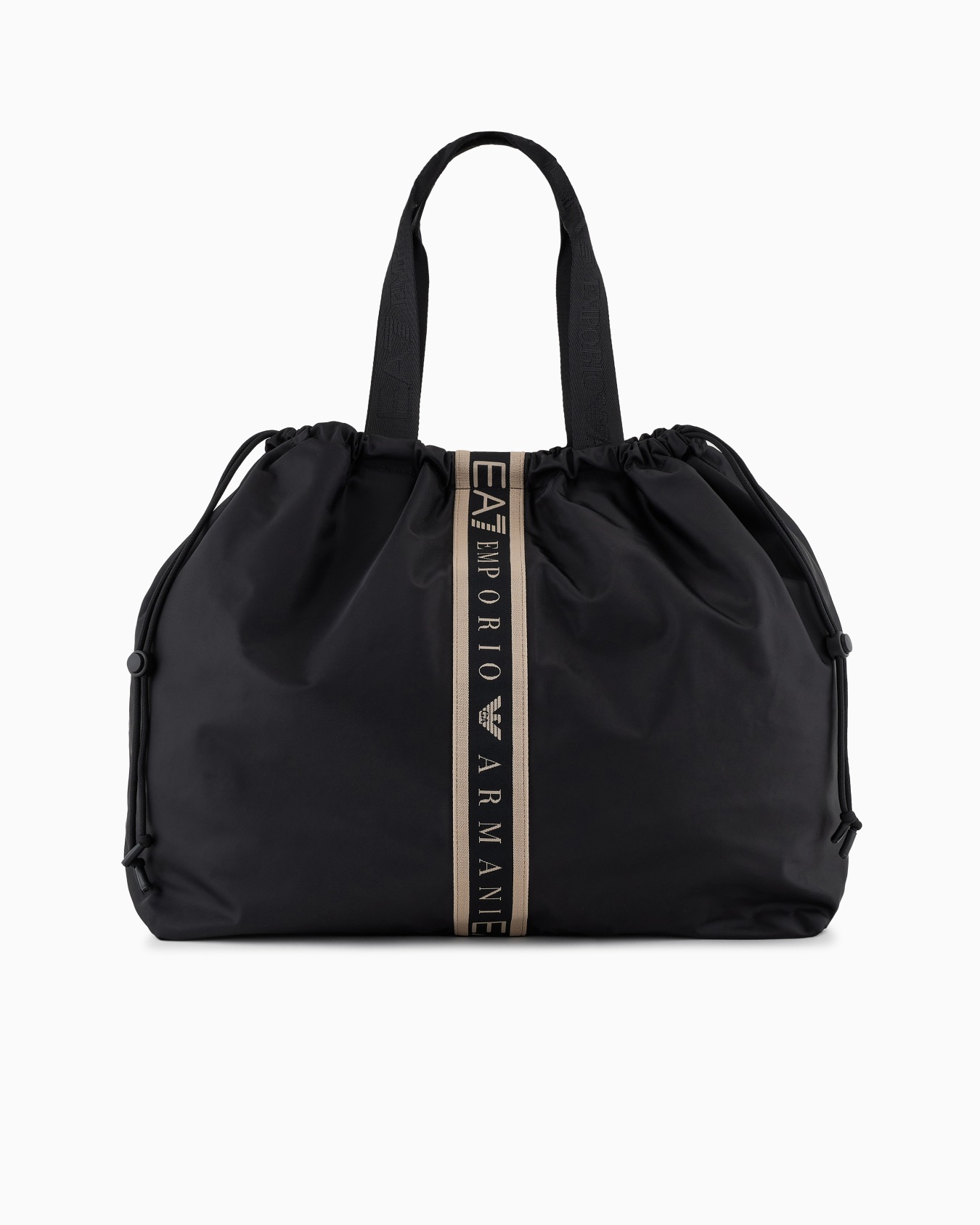 Borsa shopper con logo tape in tessuto tecnico  Slide 0