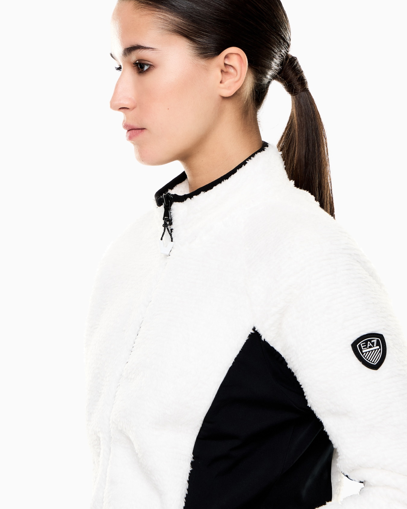 Technical ski fleece with teddy-effect fabric inserts Slide 4