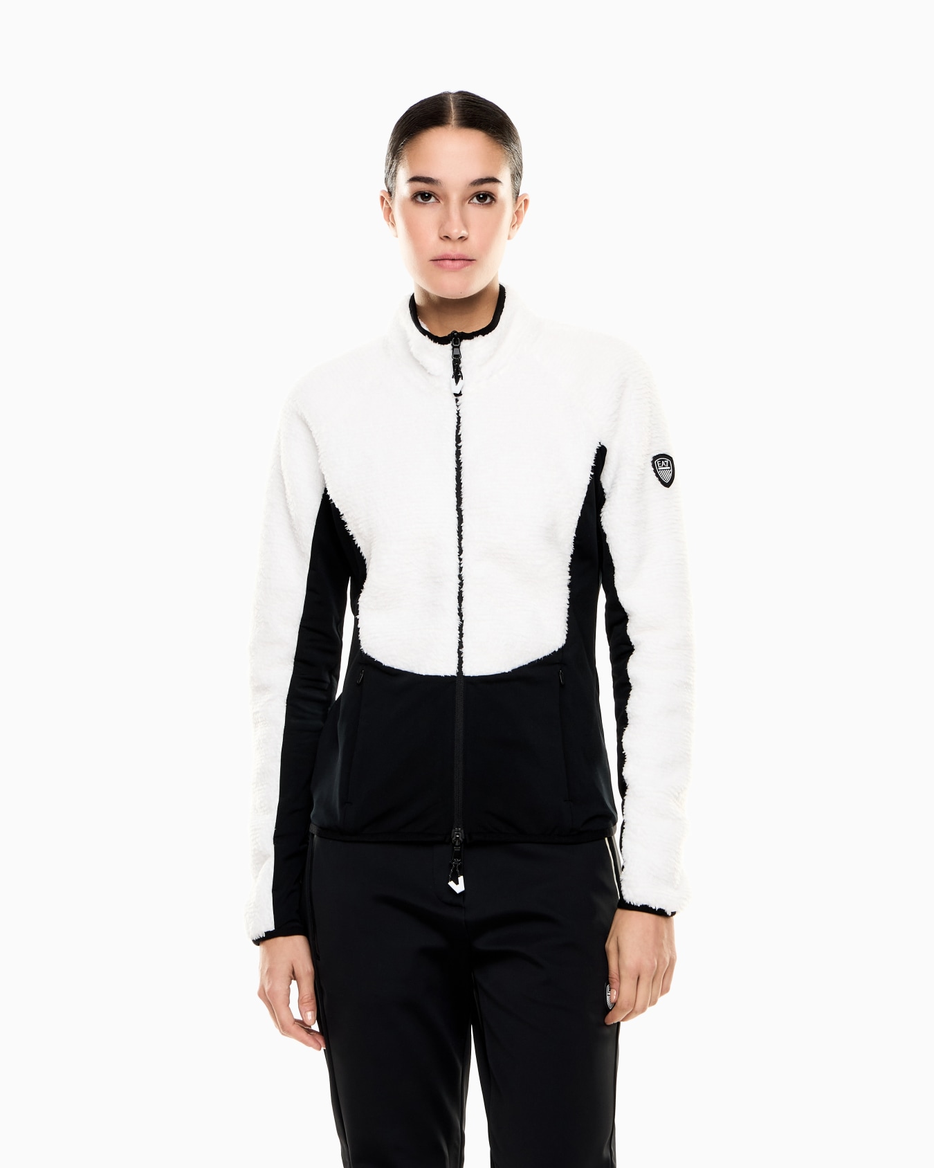 Technical ski fleece with teddy-effect fabric inserts Slide 3