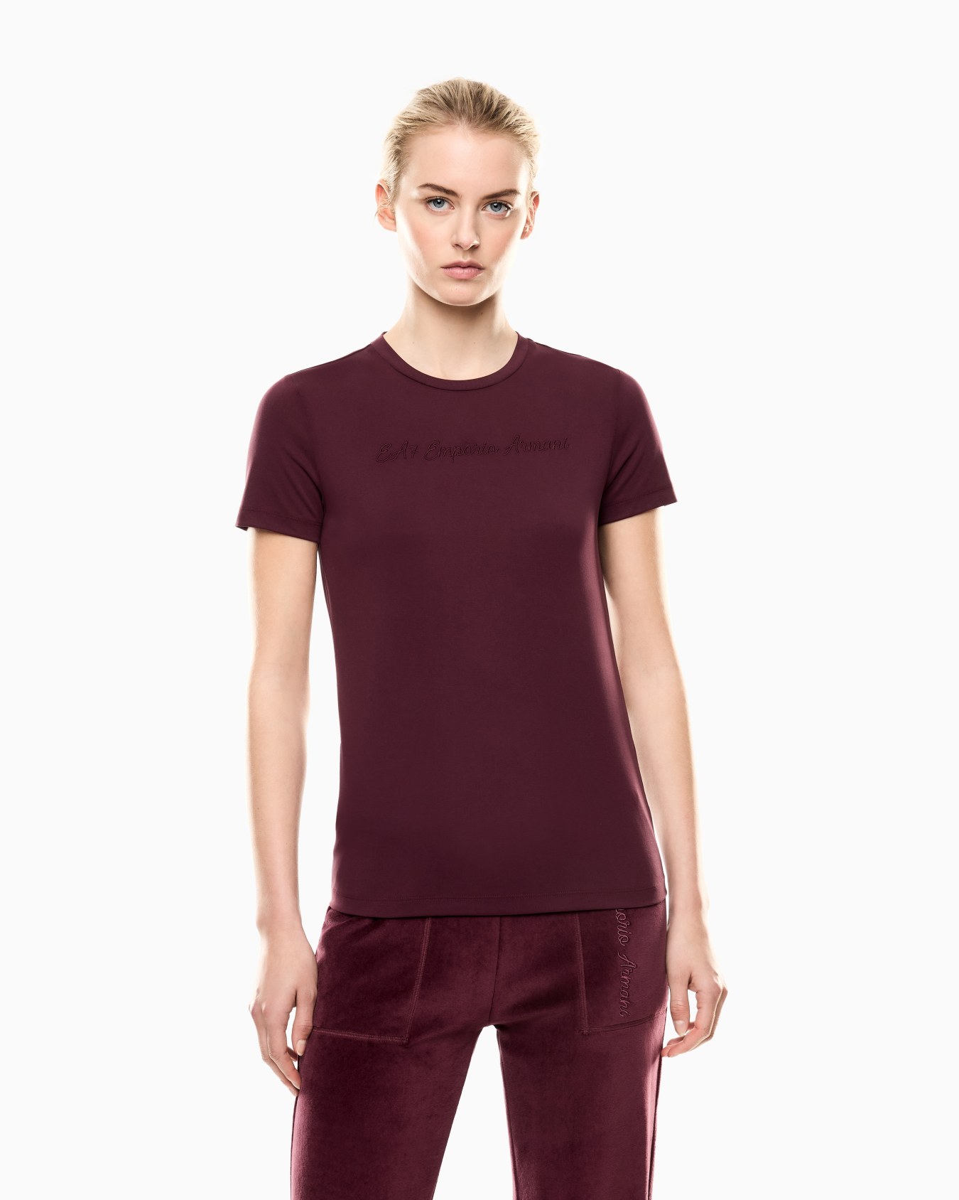 T-shirt girocollo Athletic Velour in misto viscosa Slide 3