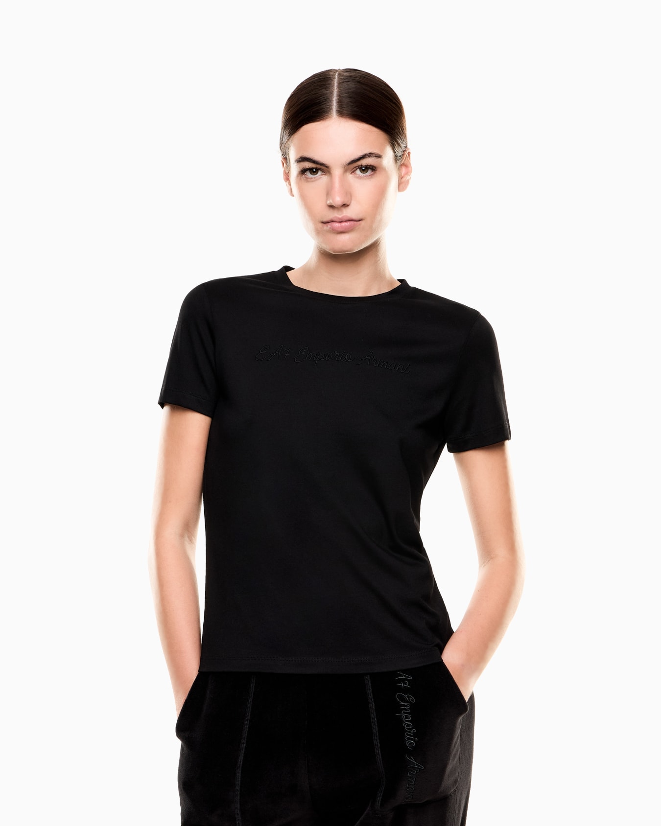 Athletic Velour viscose-blend crew-neck T-shirt Slide 3