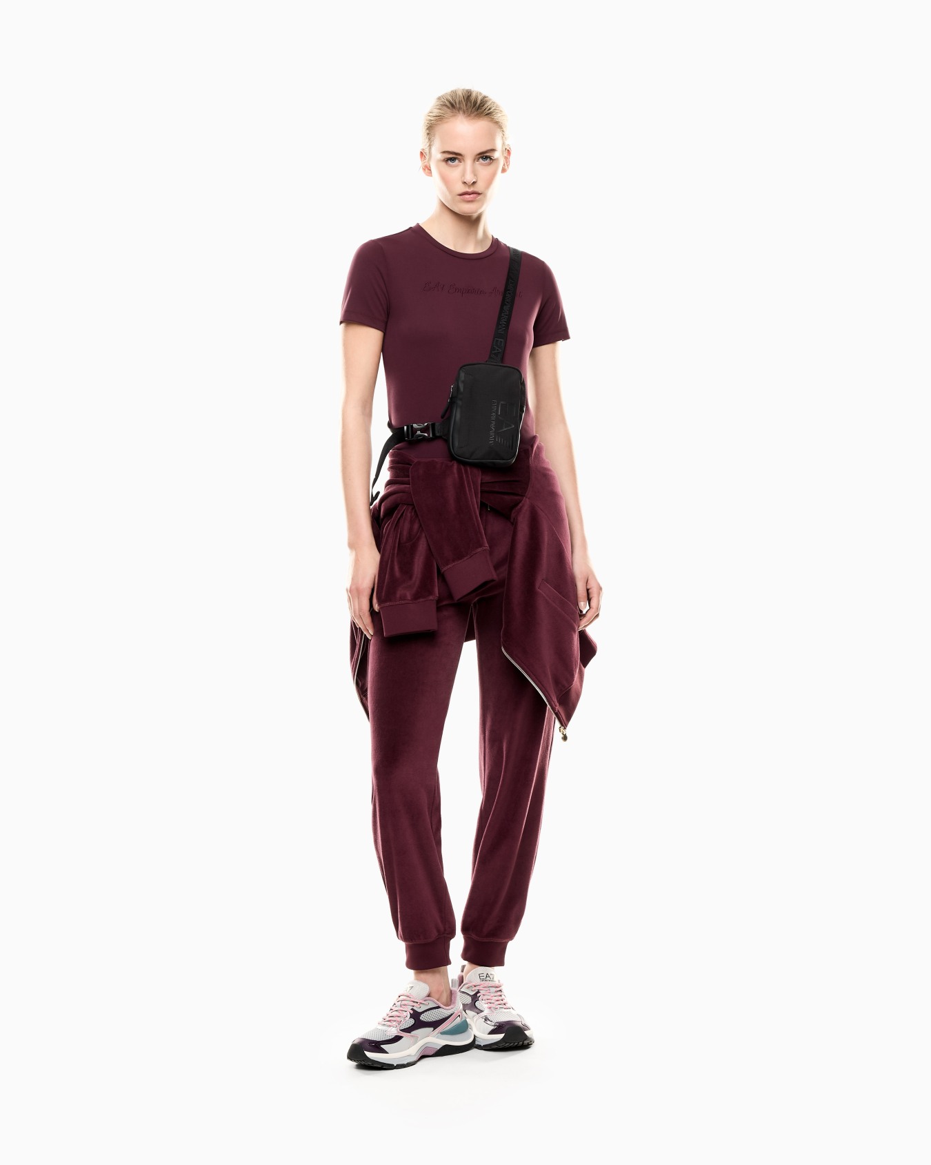 Athletic Velour zip-up sweatshirt in stretch chenille Slide 1