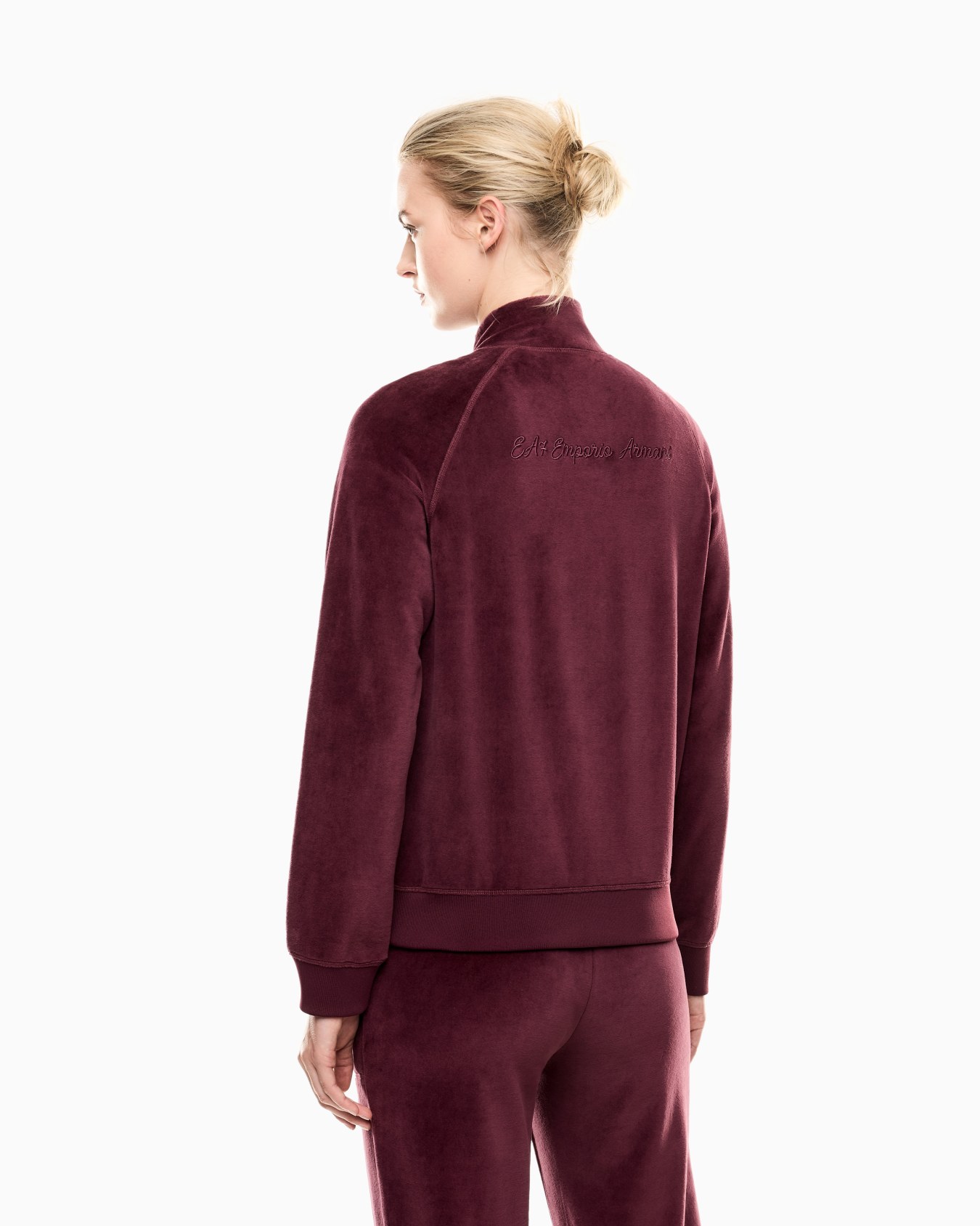 Athletic Velour zip-up sweatshirt in stretch chenille Slide 2