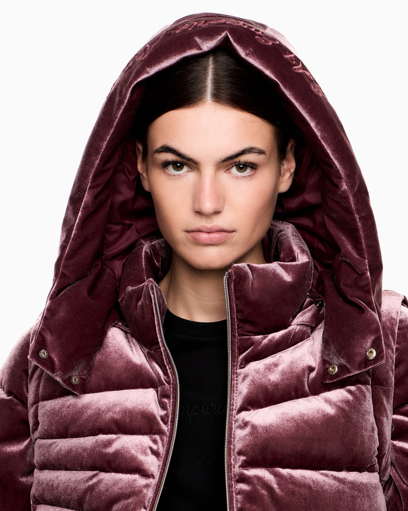 Athletic Velour wattierte Jacke aus elastischem Samt Folie 5