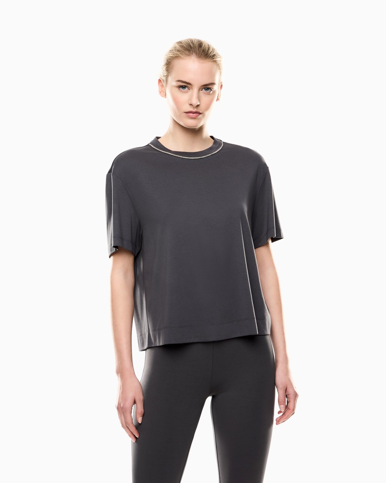 Precious viscose-blend crew-neck T-Shirt Slide 3