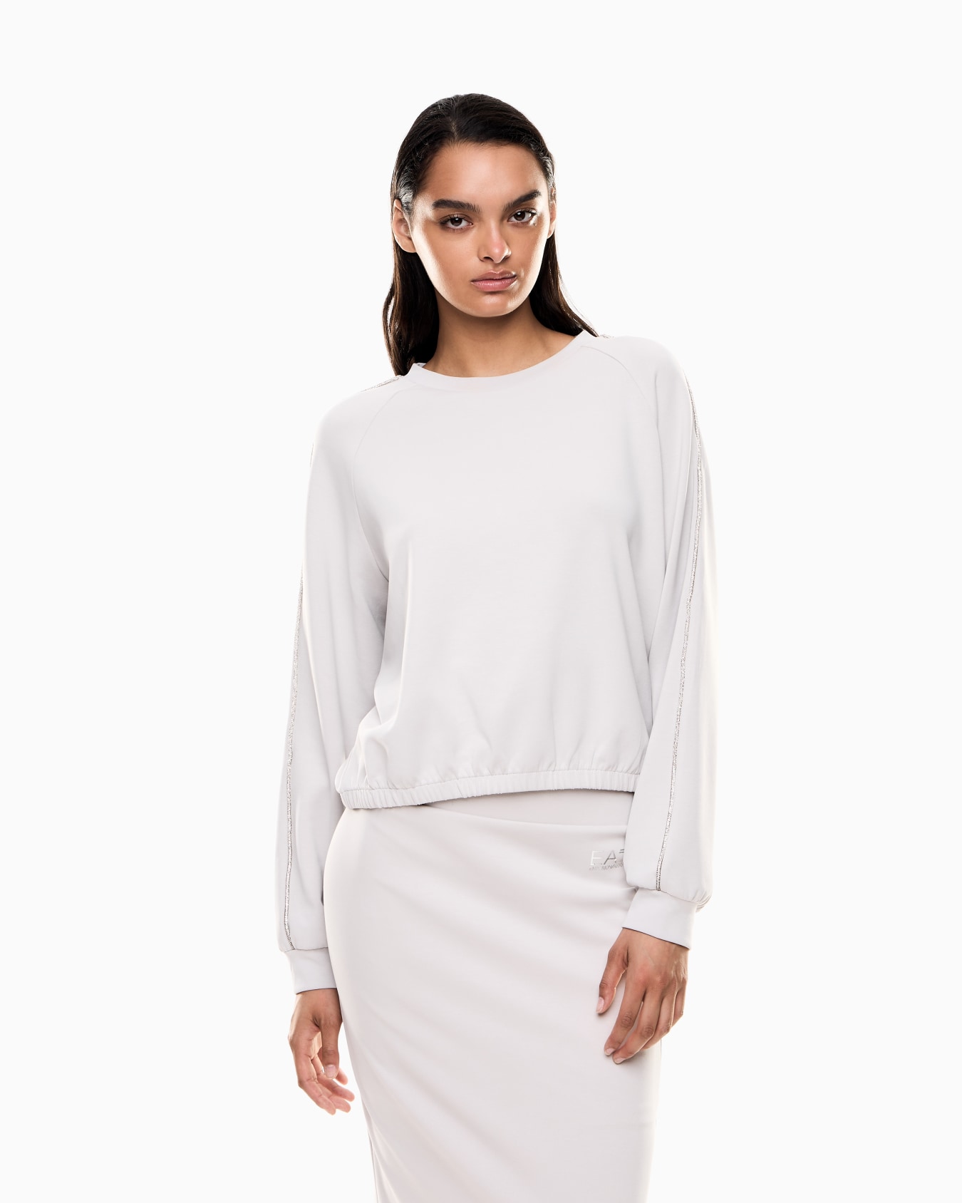 Sweat-shirt ras-du-cou Precious en interlock de modal stretch Diapositive 3