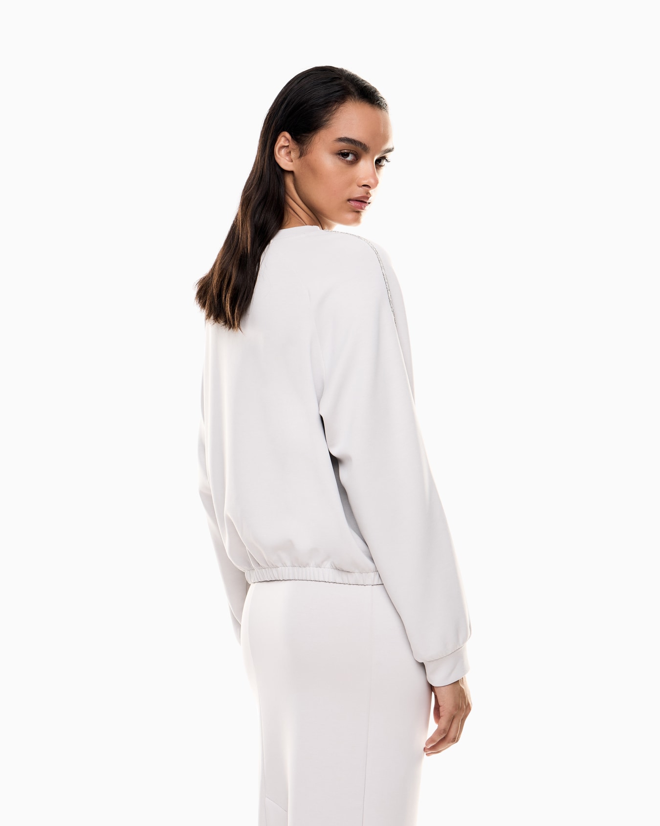 Sweat-shirt ras-du-cou Precious en interlock de modal stretch Diapositive 2