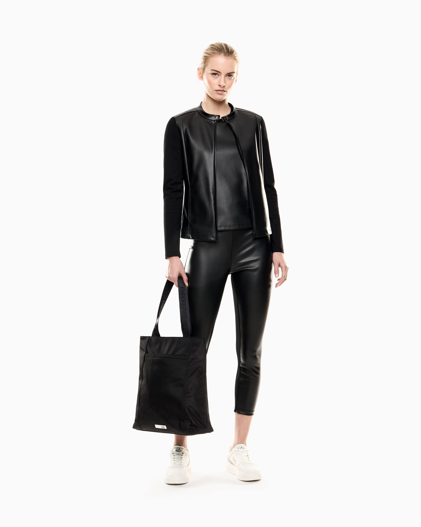 Legging Winter Mix avec empiècements en tissu effet cuir Diapositive 1