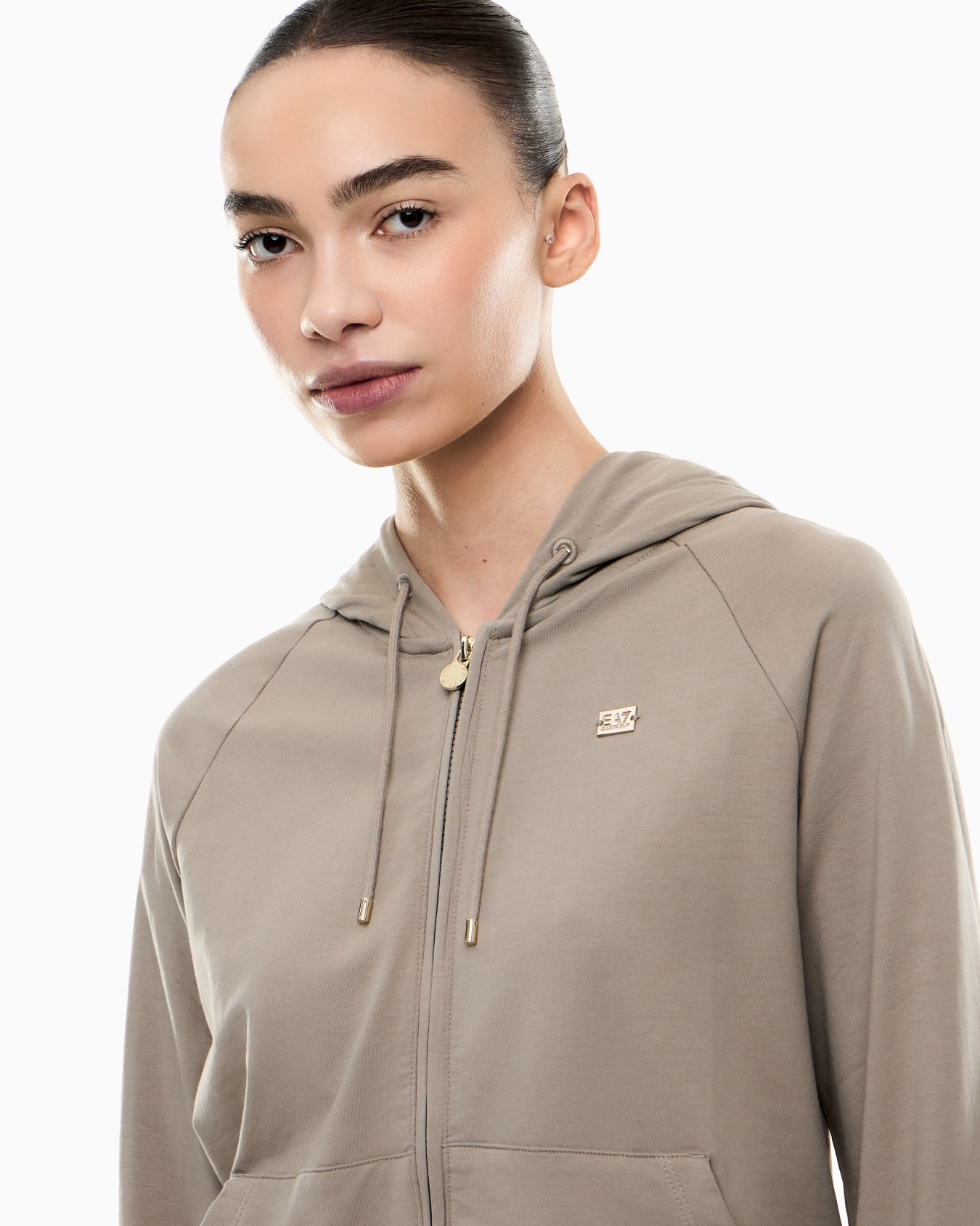 Core Lady Sweatshirt mit Kapuze aus Baumwollstretch Folie 4