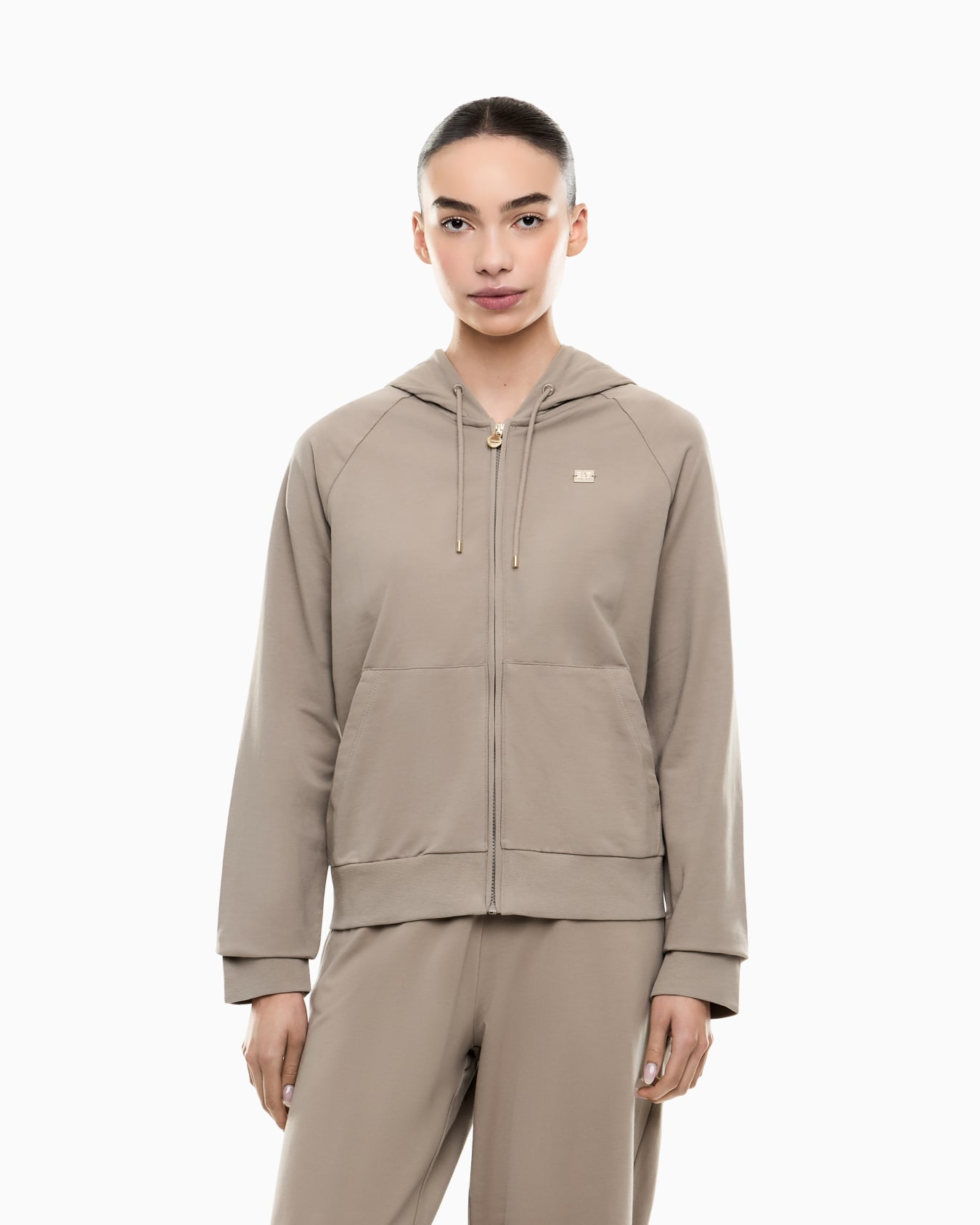 Core Lady Sweatshirt mit Kapuze aus Baumwollstretch Folie 3