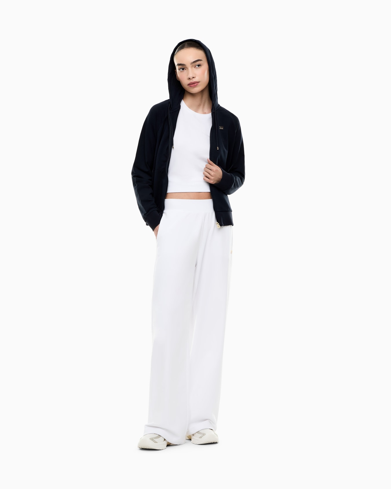 Stretch-cotton hooded Core Lady sweatshirt Slide 1