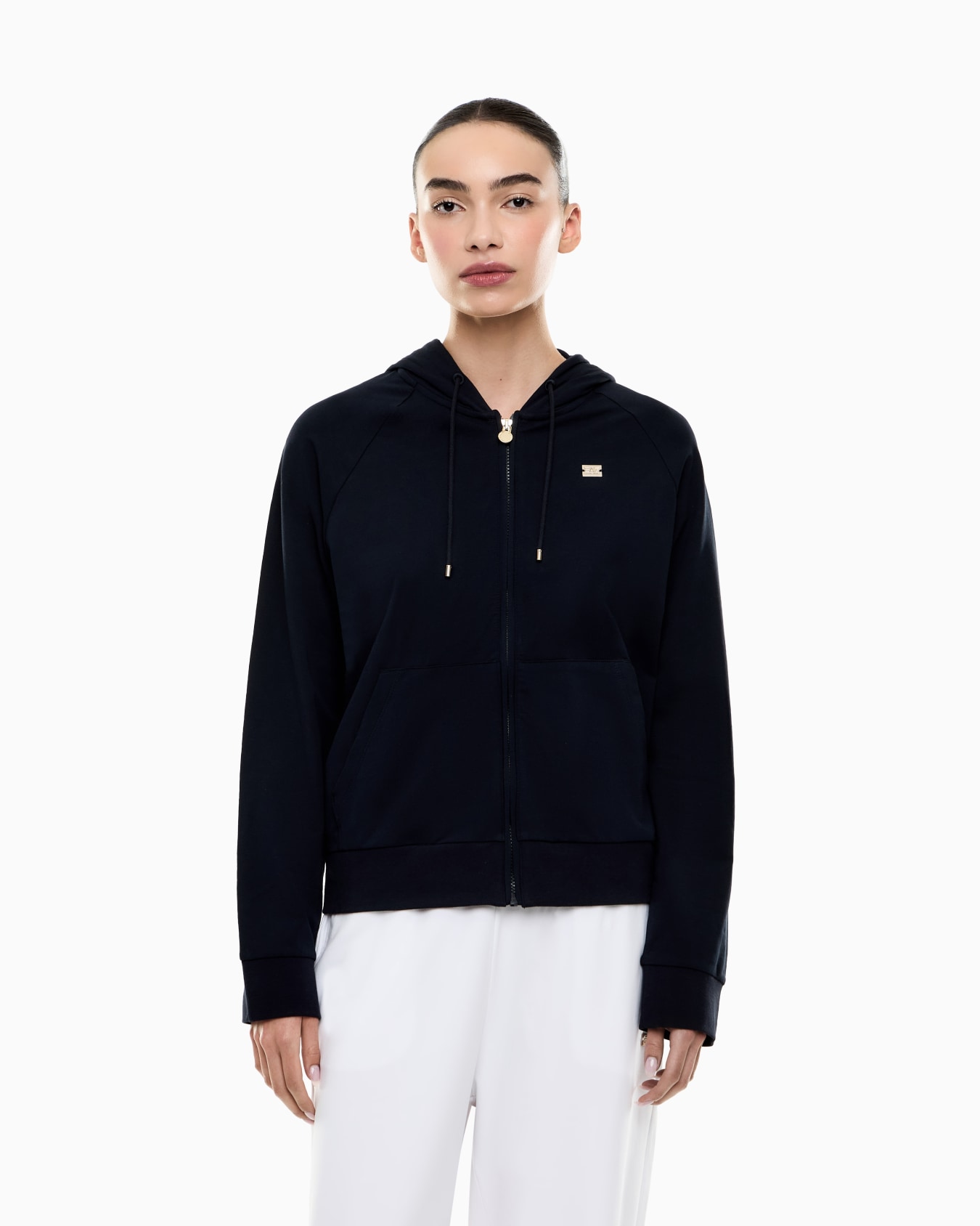 Stretch-cotton hooded Core Lady sweatshirt Slide 3