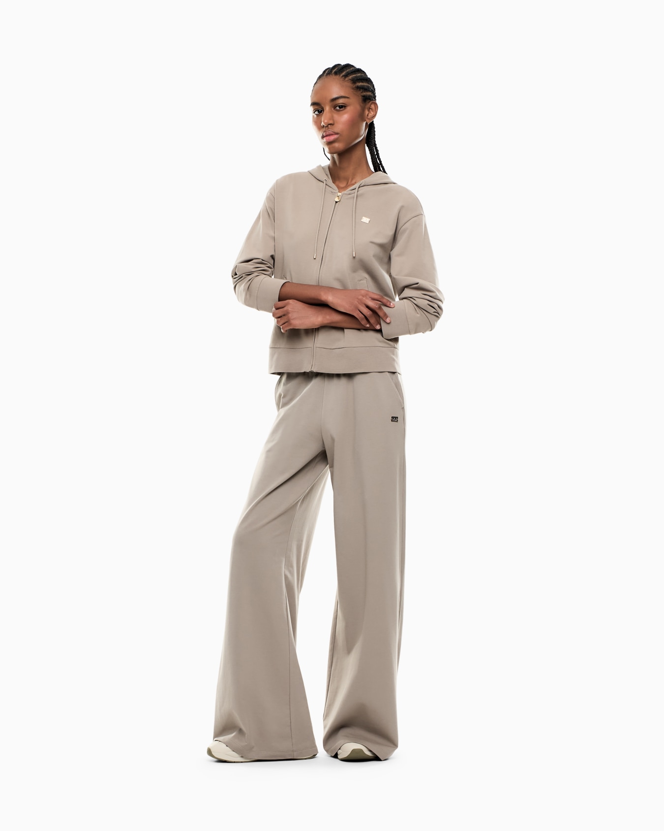 Core Lady stretch-cotton wide-leg trousers Slide 1