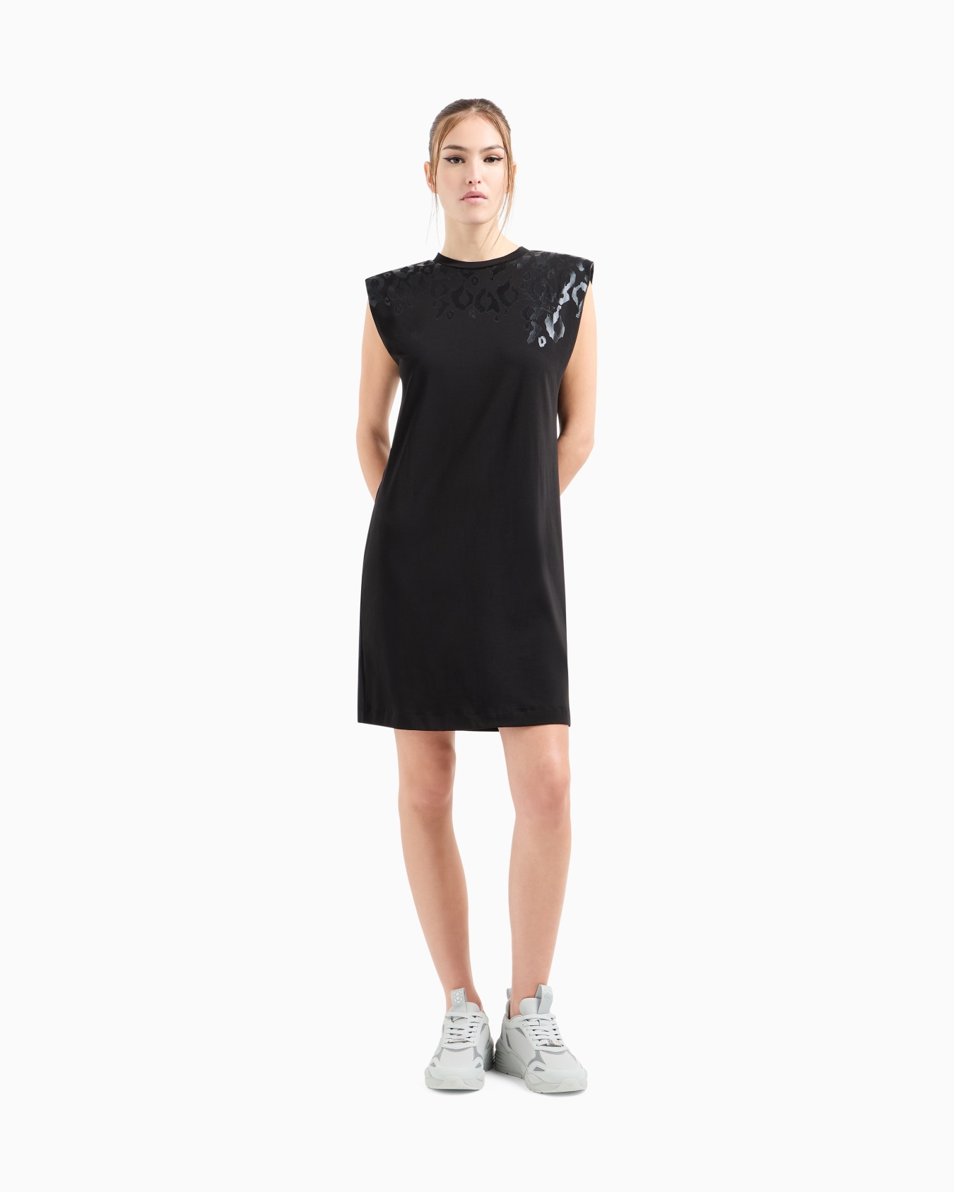 Graphic Series stretch cotton short dress Slide 3