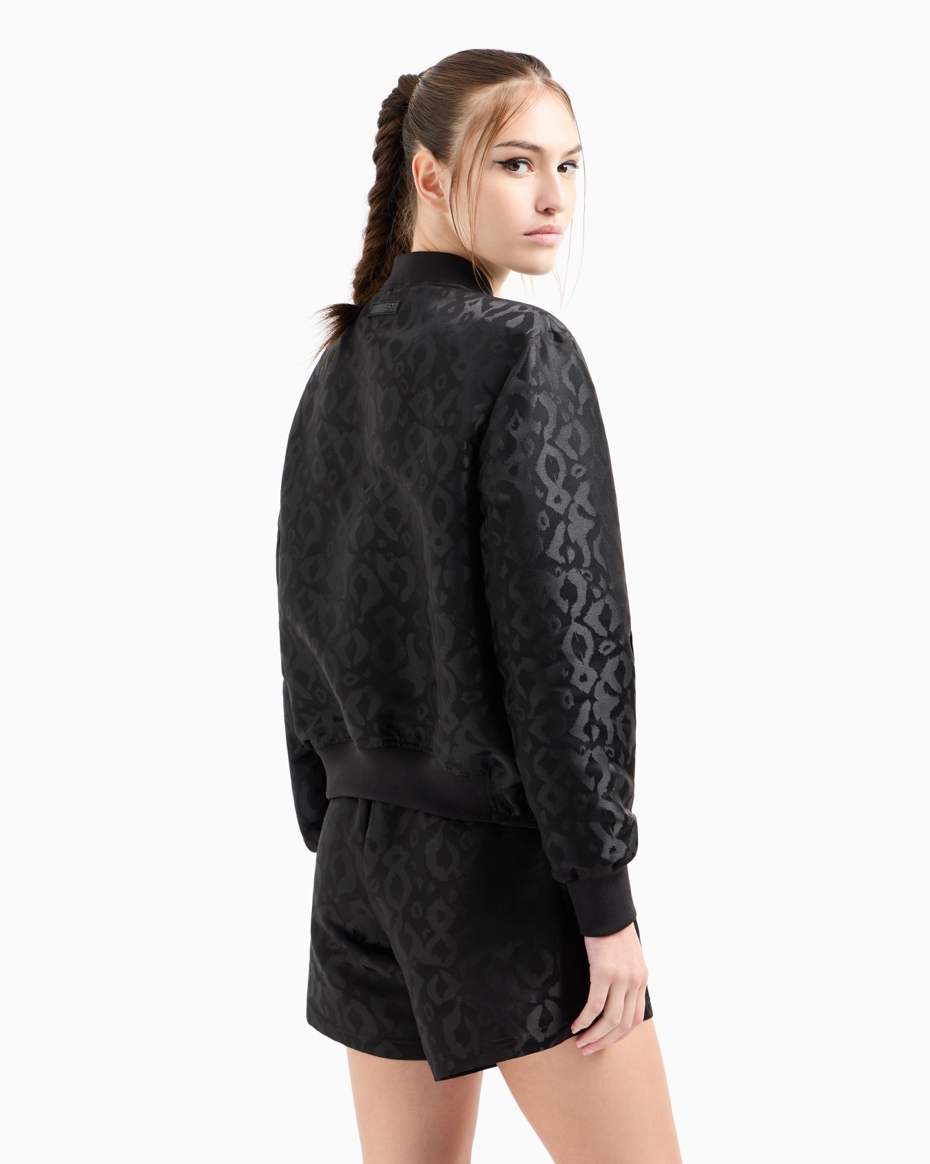 Graphic Series animal print satin bomber jacket Slide 2