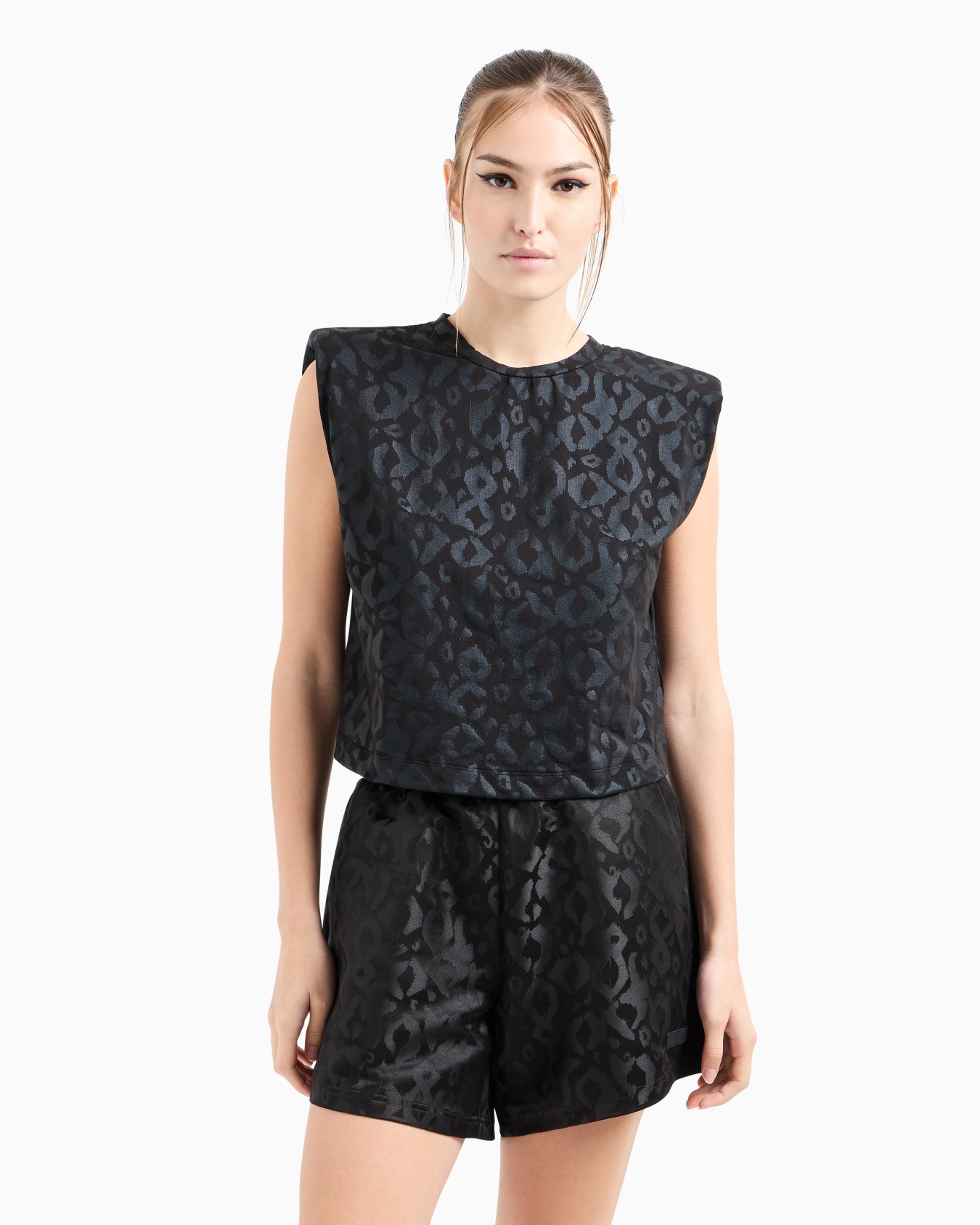 Graphic Series printed satin shorts Slide 3