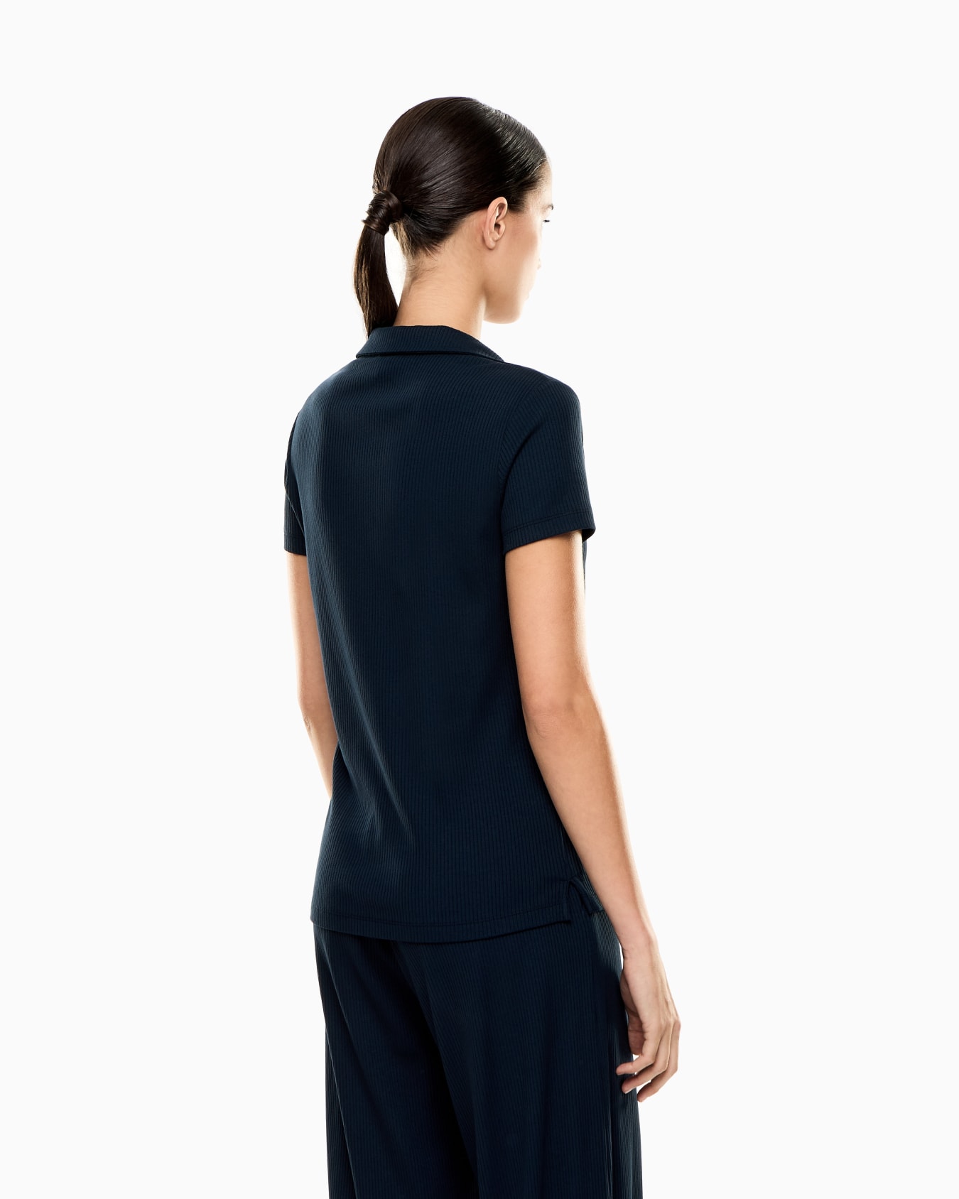  stretch viscose jersey polo-neckline T-shirt Slide 2