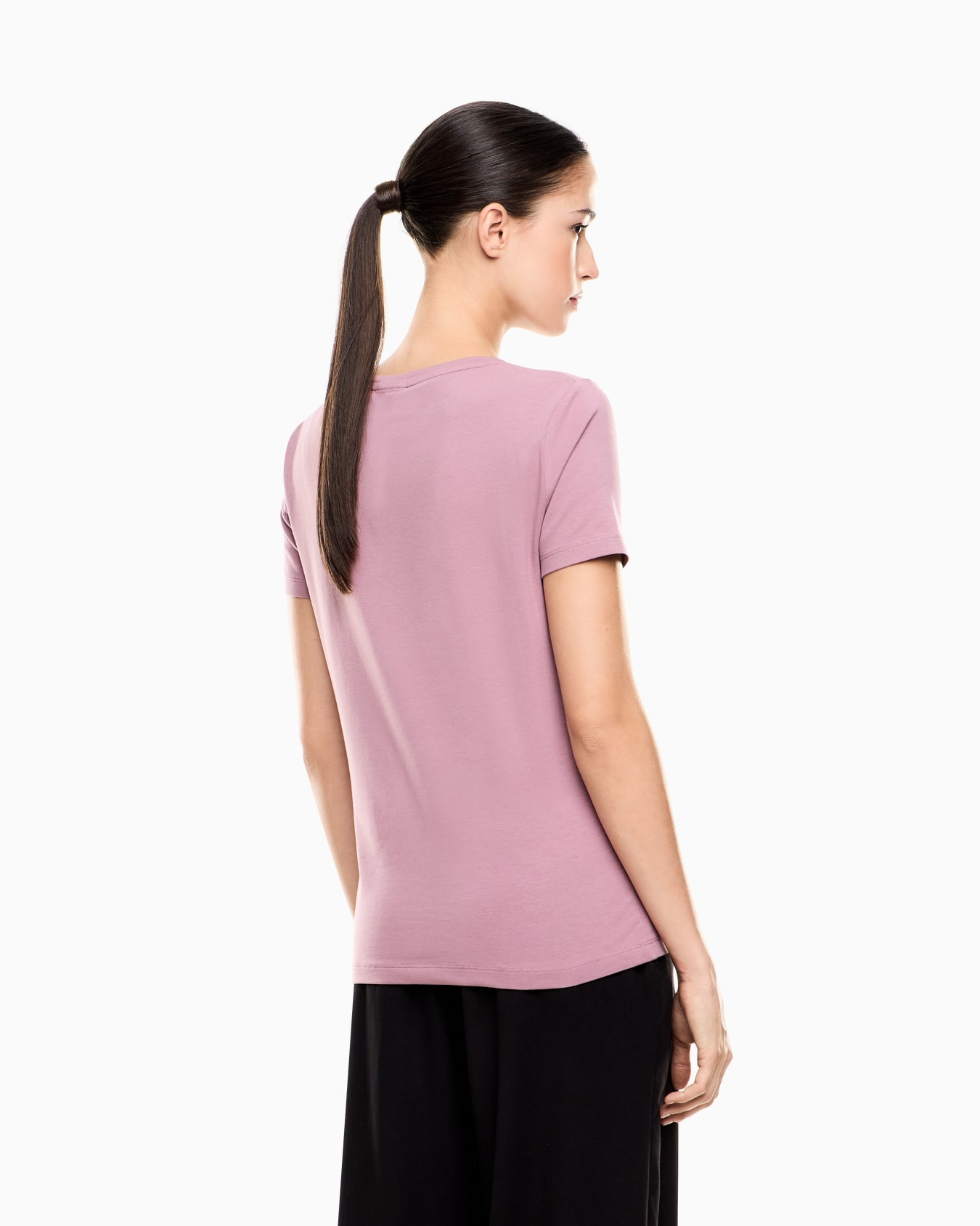 Logo Series stretch-cotton crew-neck T-shirt with rhinestones Slide 2