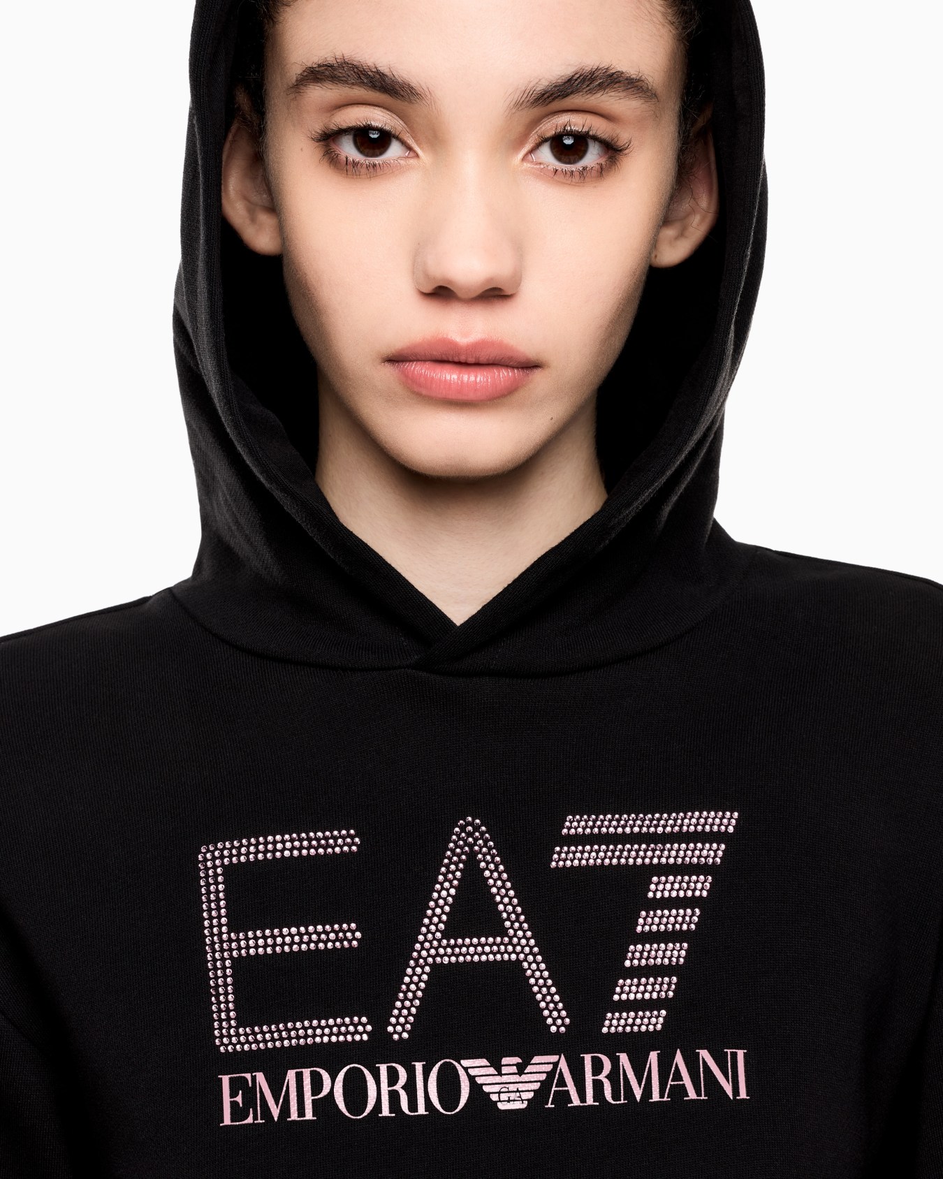 Logo Series Sweatshirt mit Kapuze aus einer Bio-Baumwoll-Mischung mit Strass-Details Folie 4