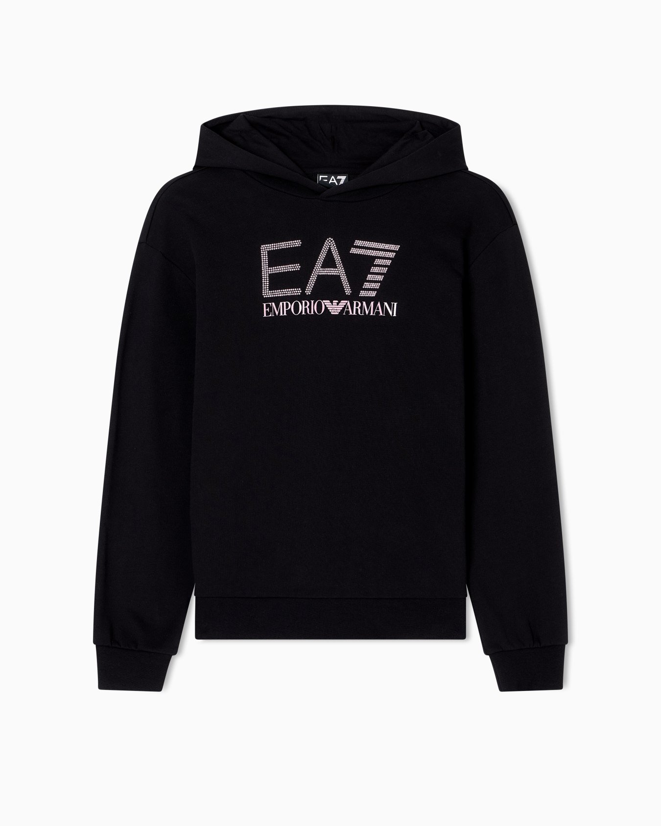 Logo Series Sweatshirt mit Kapuze aus einer Bio-Baumwoll-Mischung mit Strass-Details Folie 0