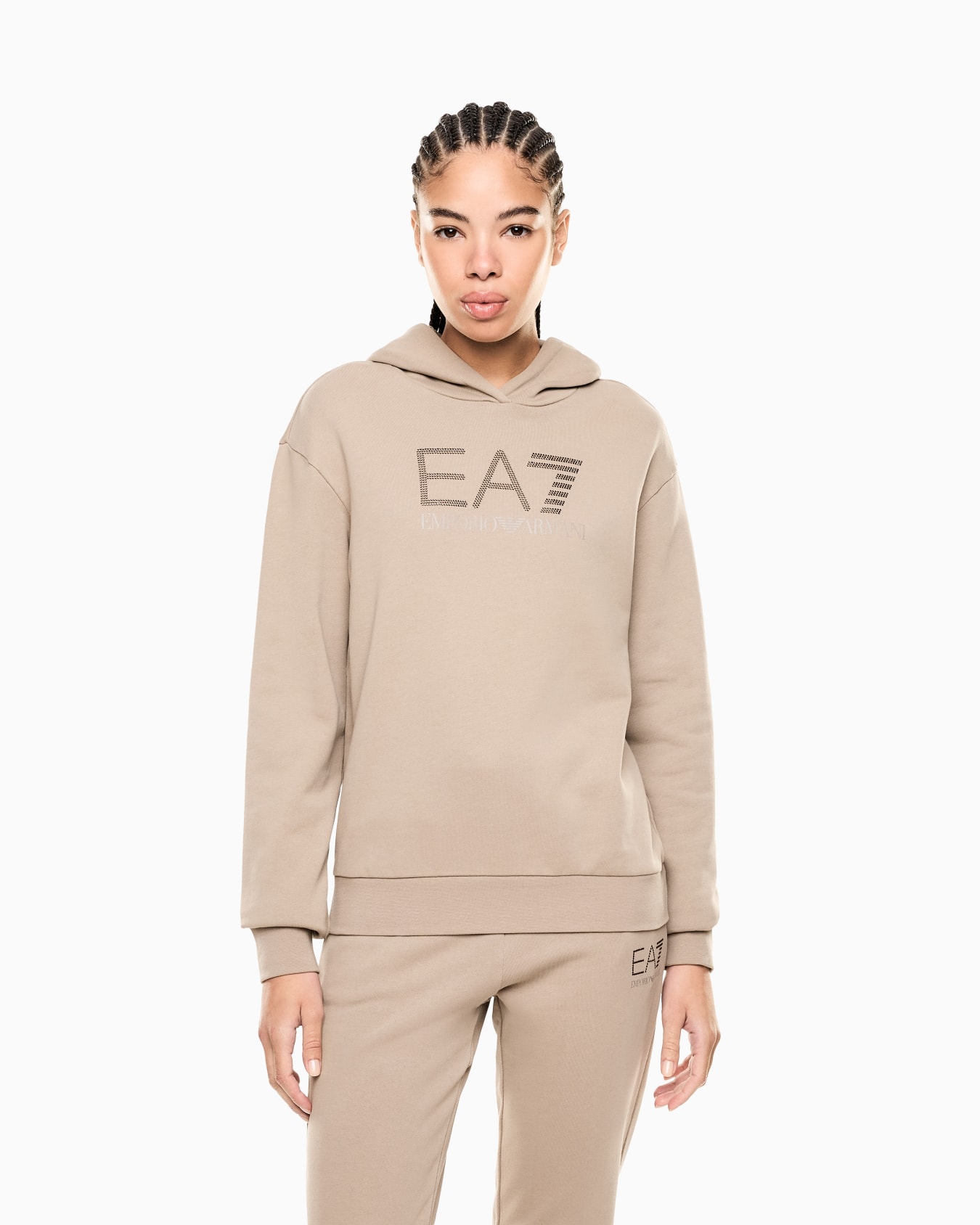 Felpa con cappuccio in misto cotone stretch Logo Series Slide 3