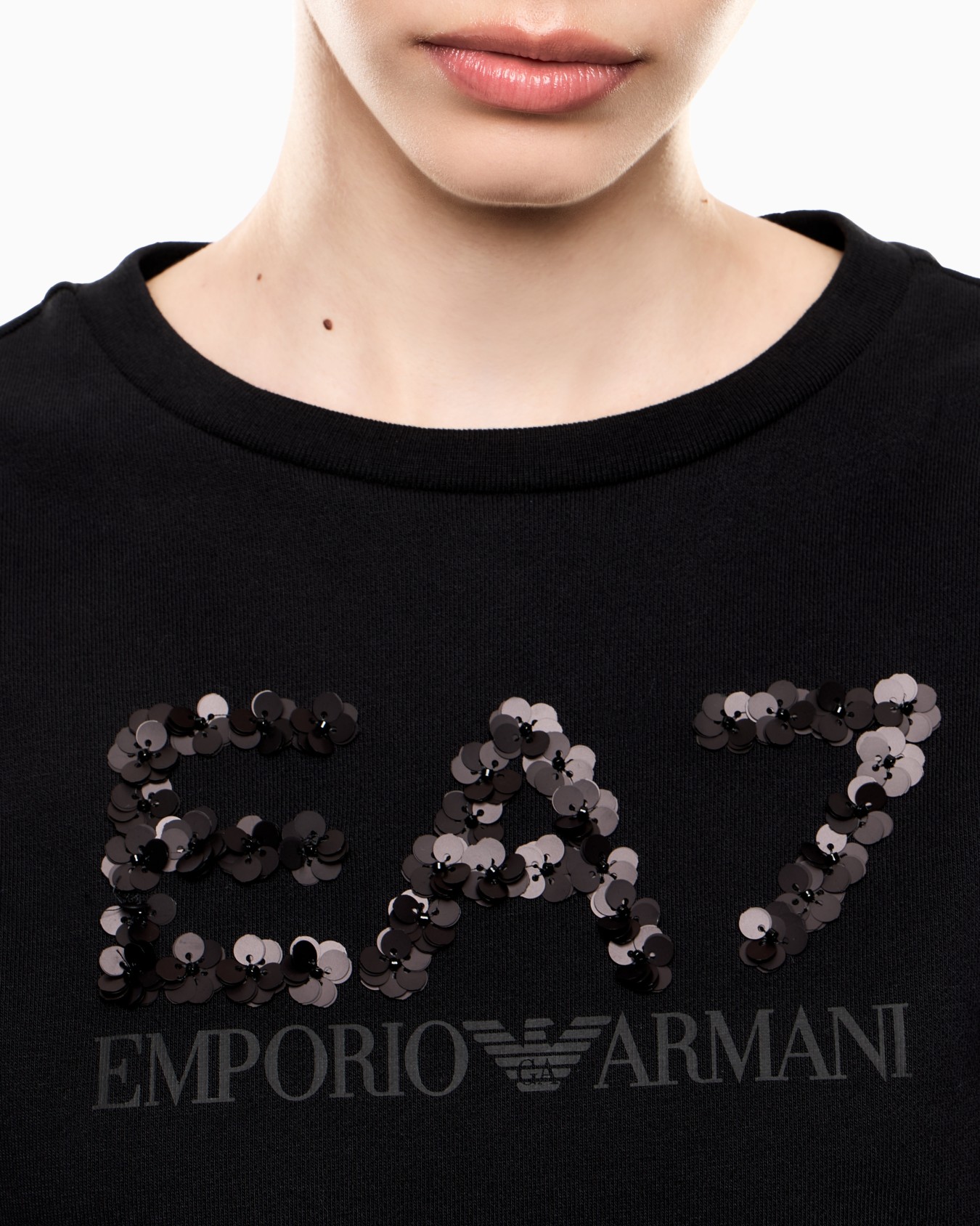 Sweat-shirt ras-du-cou en mélange de coton Diapositive 4