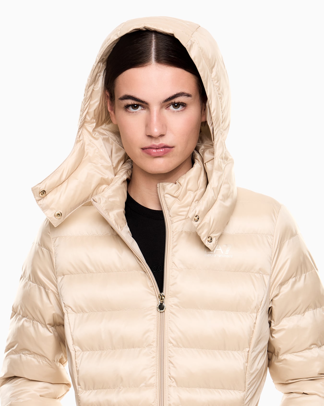 Padded nylon hooded pea coat Slide 4
