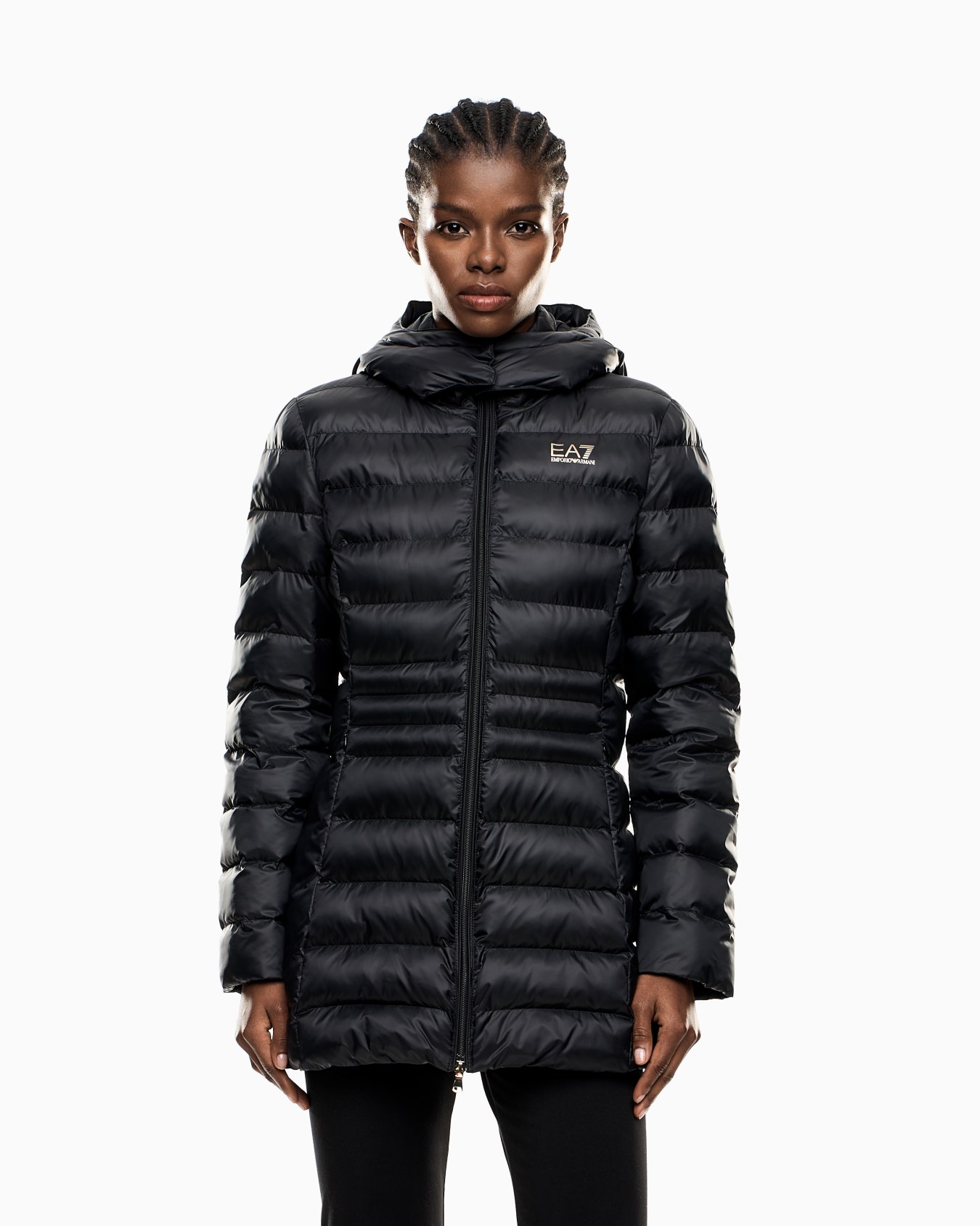 Abrigo con capucha de nailon acolchado Diapositiva 3