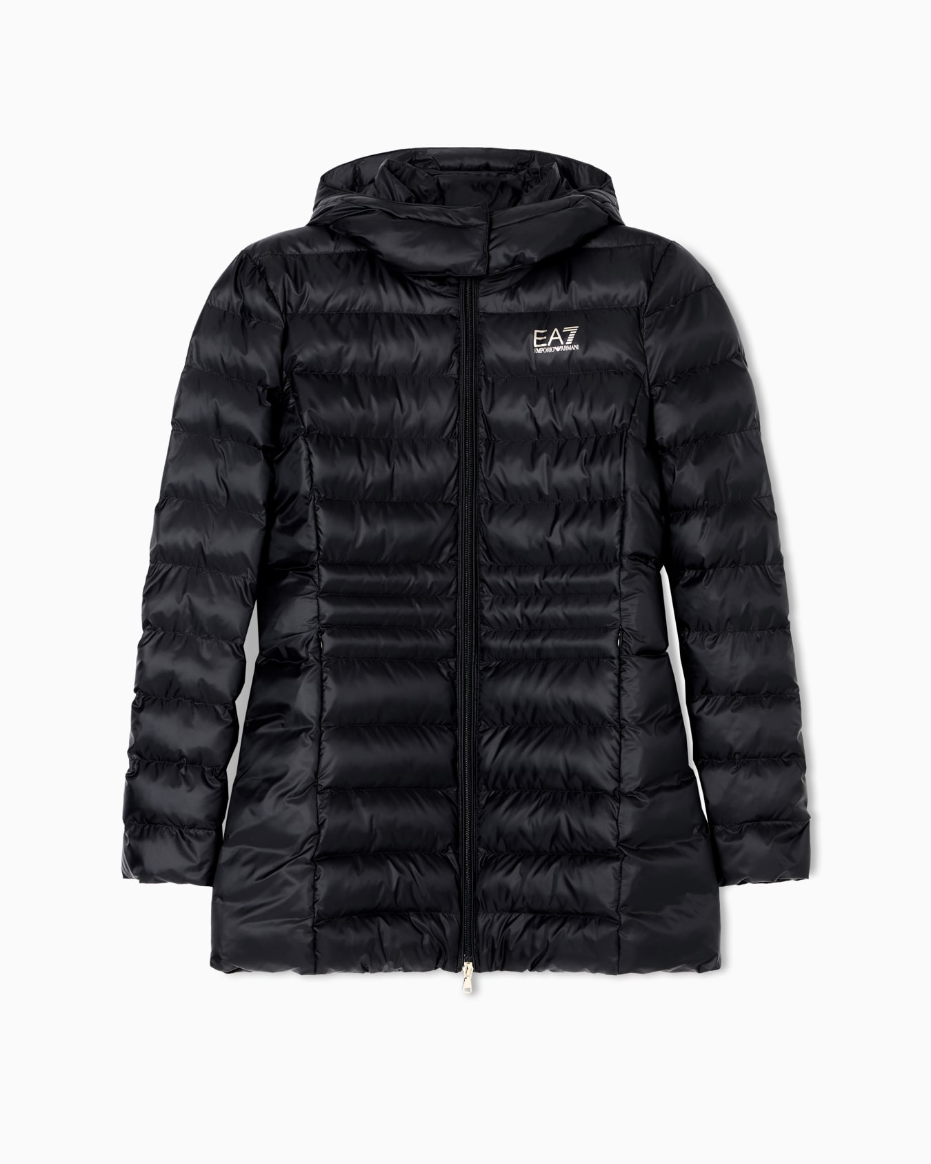 Abrigo con capucha de nailon acolchado Diapositiva 0