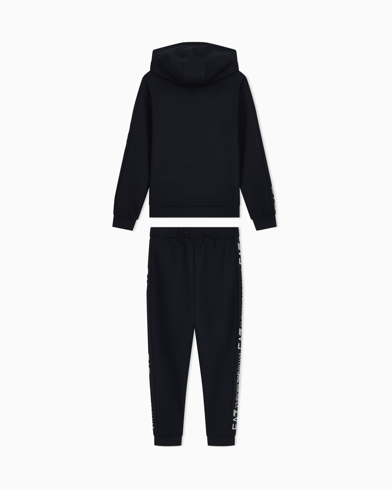 Cotton suit tracksuit with a hood and logo tape Tracksuit Slide 1