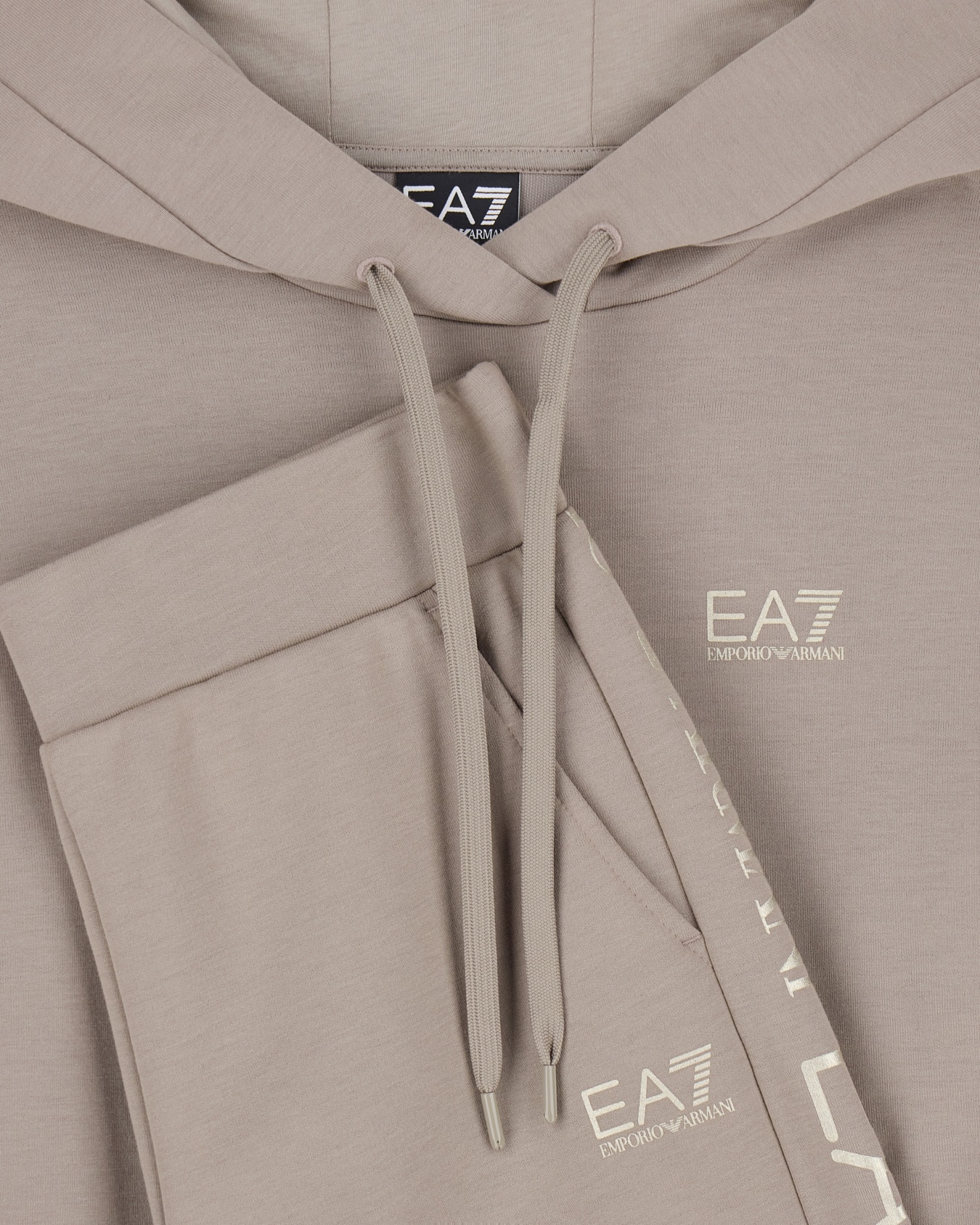 Cotton suit tracksuit with a hood and logo tape Tracksuit Slide 4