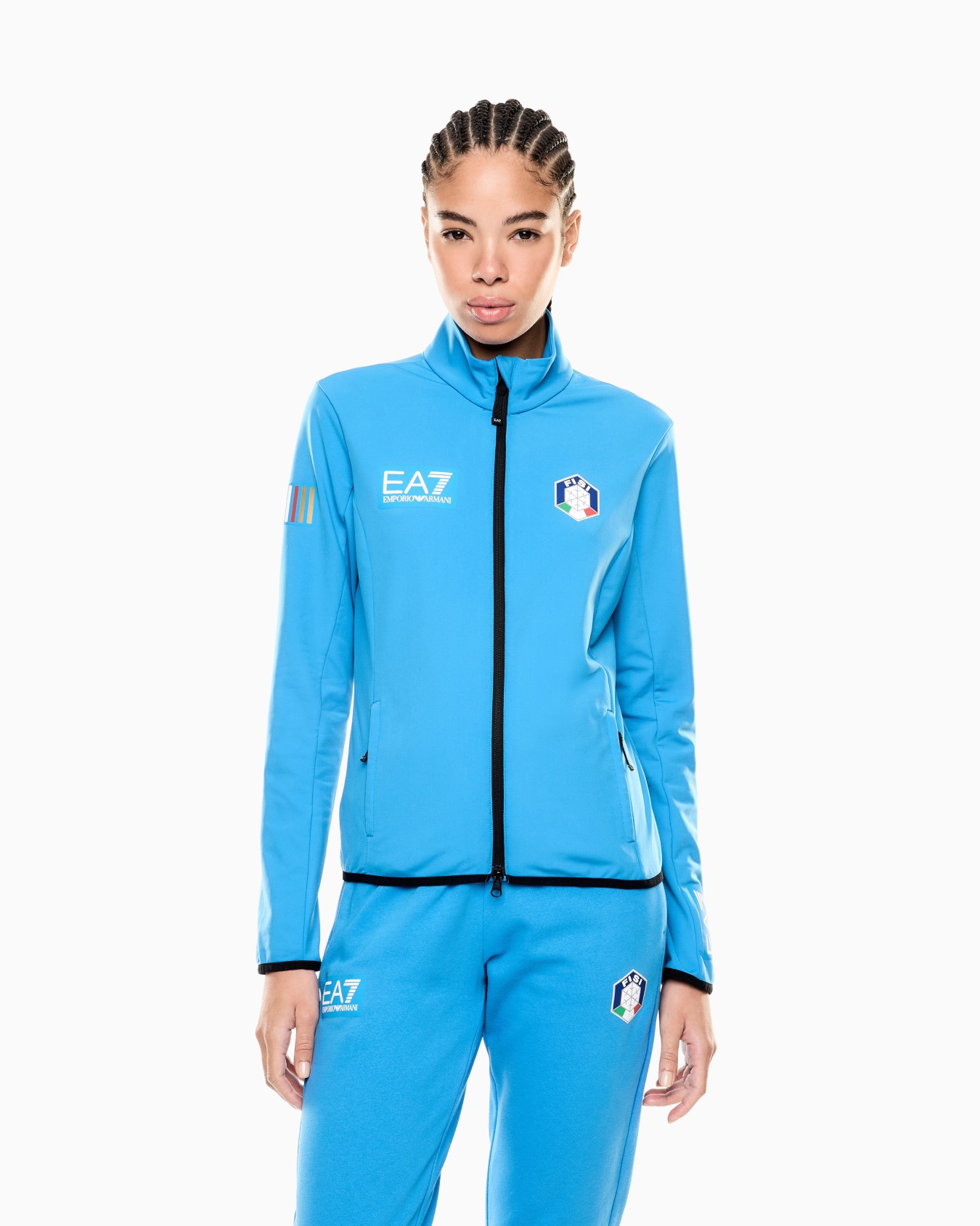 FISI Collection Power Stretch fabric zip-up sweatshirt Slide 3