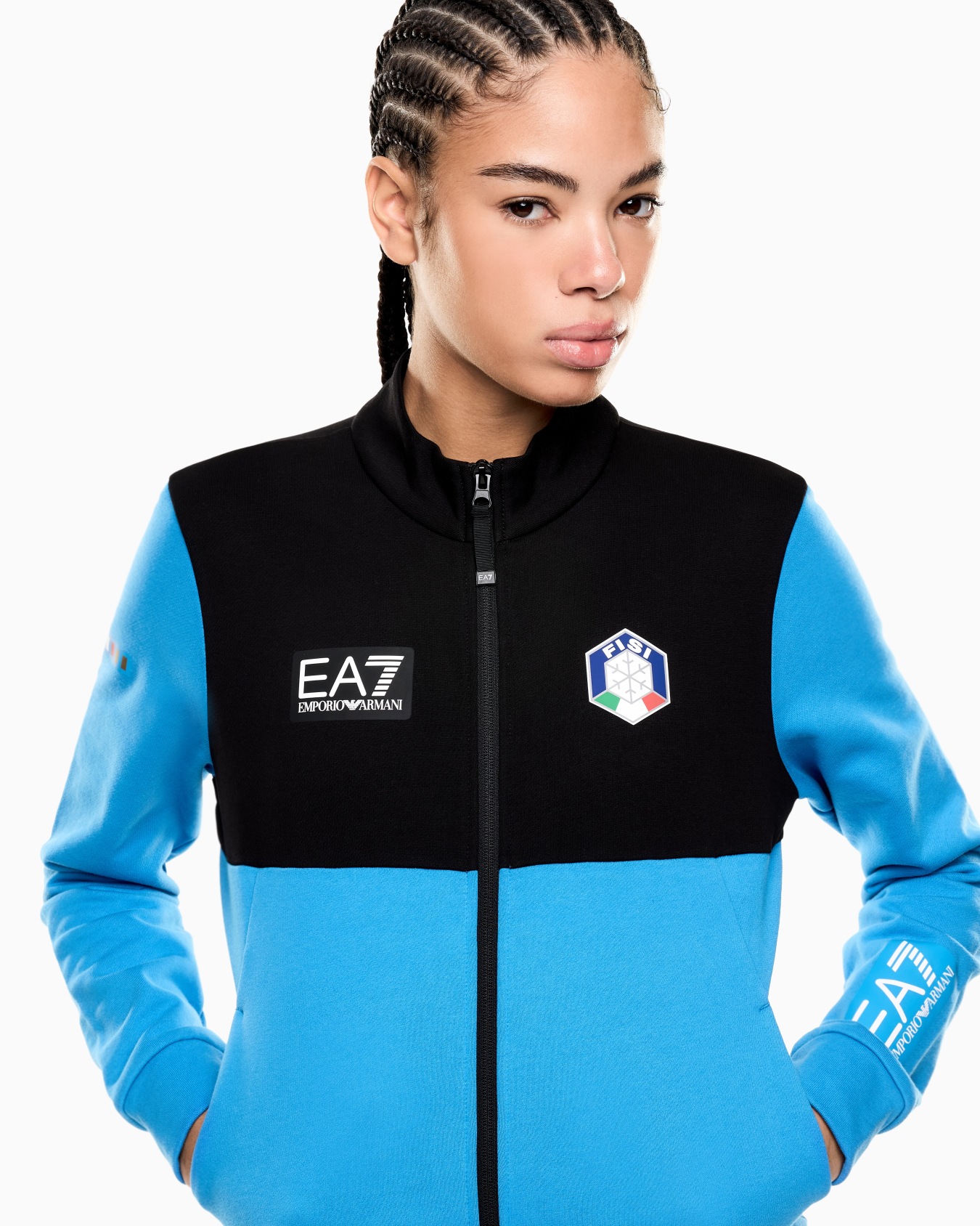 FISI Collection zip-up sweatshirt in Natural VENTUS7 Slide 4