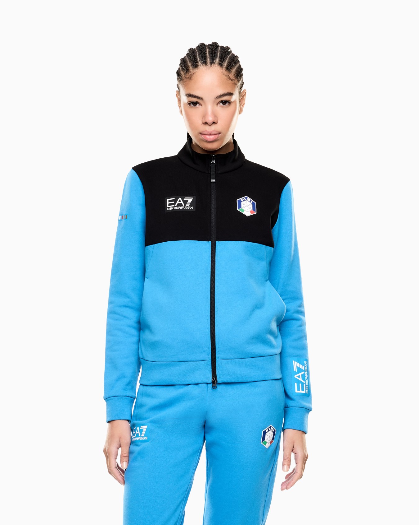 FISI Collection zip-up sweatshirt in Natural VENTUS7 Slide 3