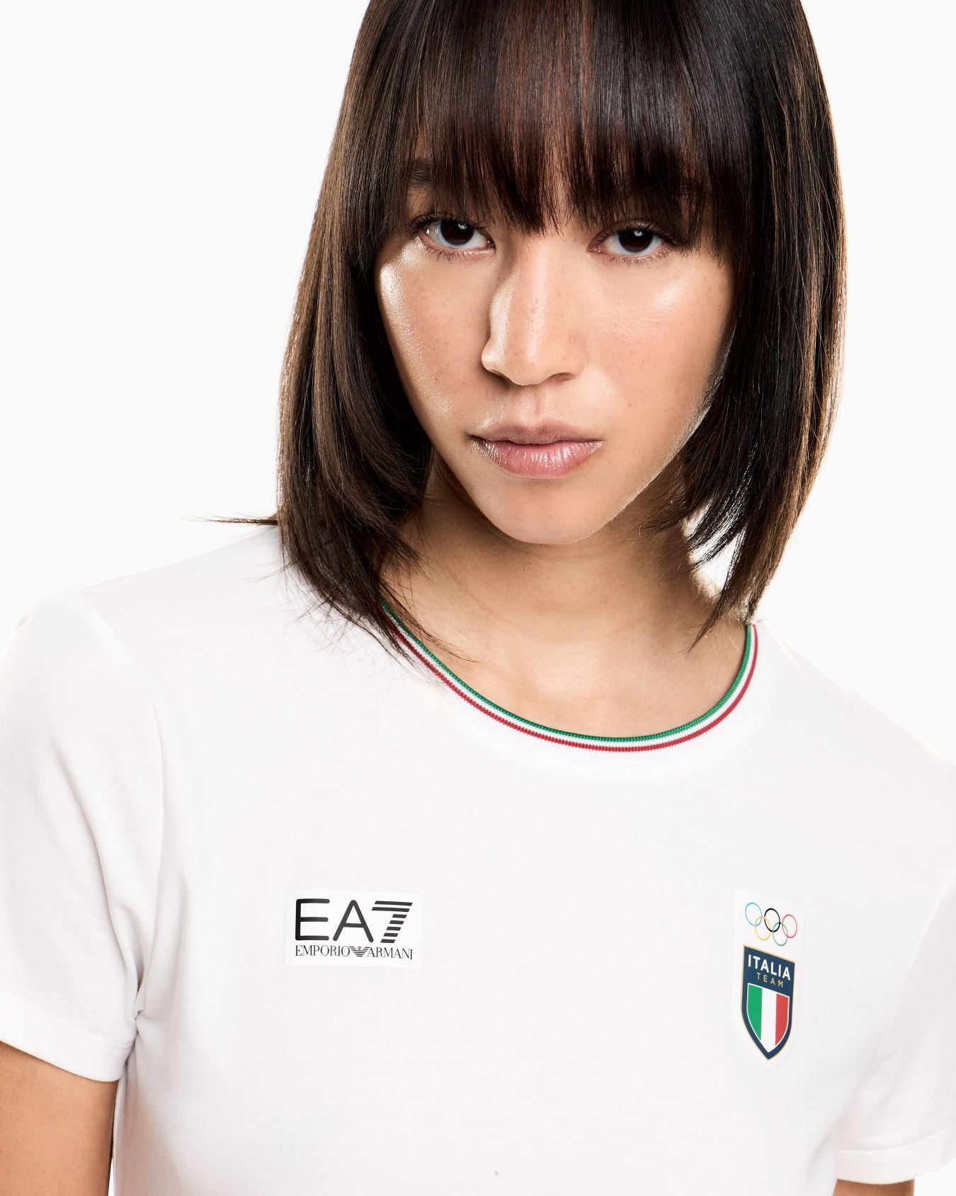 Italia Team T-shirt girocollo a manica corta in jersey stretch Slide 4