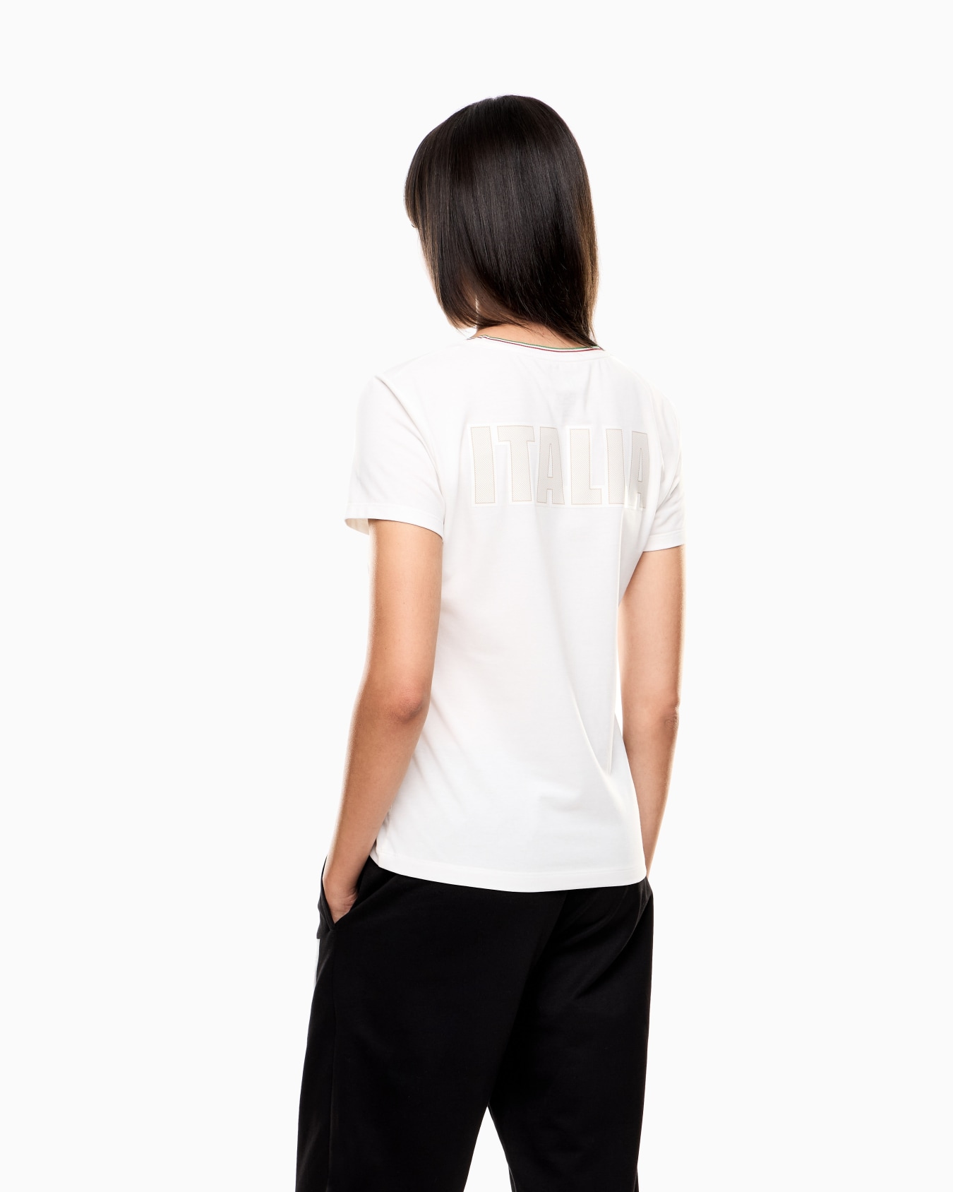 Italia Team T-shirt girocollo a manica corta in jersey stretch Slide 2