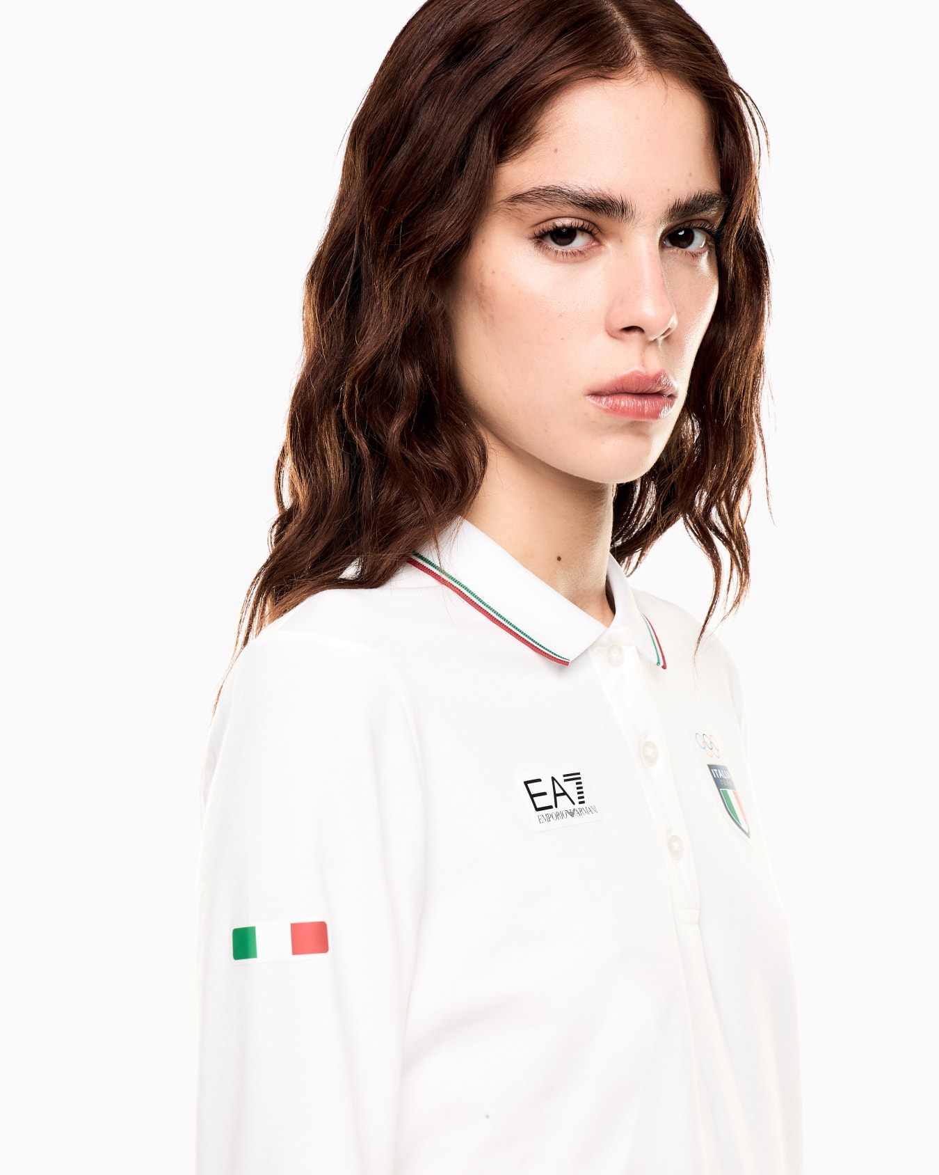 long-sleeved polo shirt in stretch jersey Slide 4